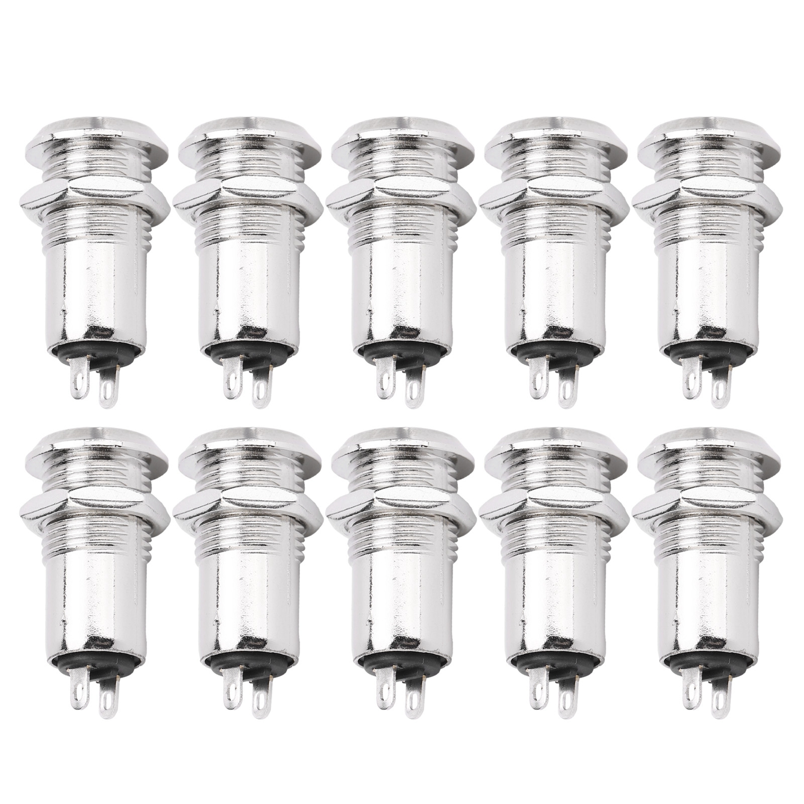 10 Interrupteurs À Clé En Métal Onoff Avec Verrouillage En Acier Inoxydable Et Écrou De Clé 12 Mm Ac Dc 220 V (double Traction)