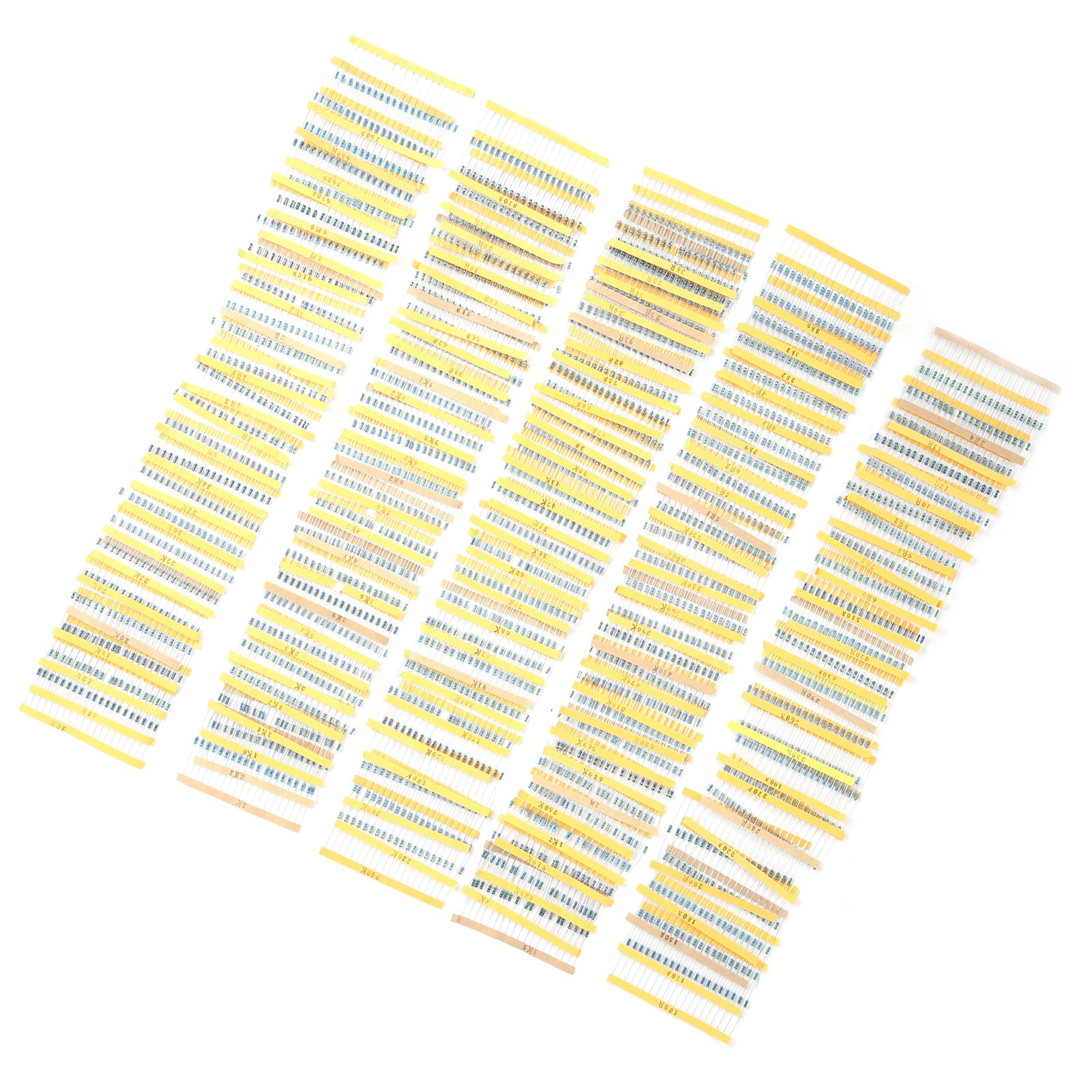 Kit De 2600 Résistances À Film Métallique, 130 Valeurs Différentes (1 Ω, 3 Mω, 1/4 W), Composants Électroniques Assortis