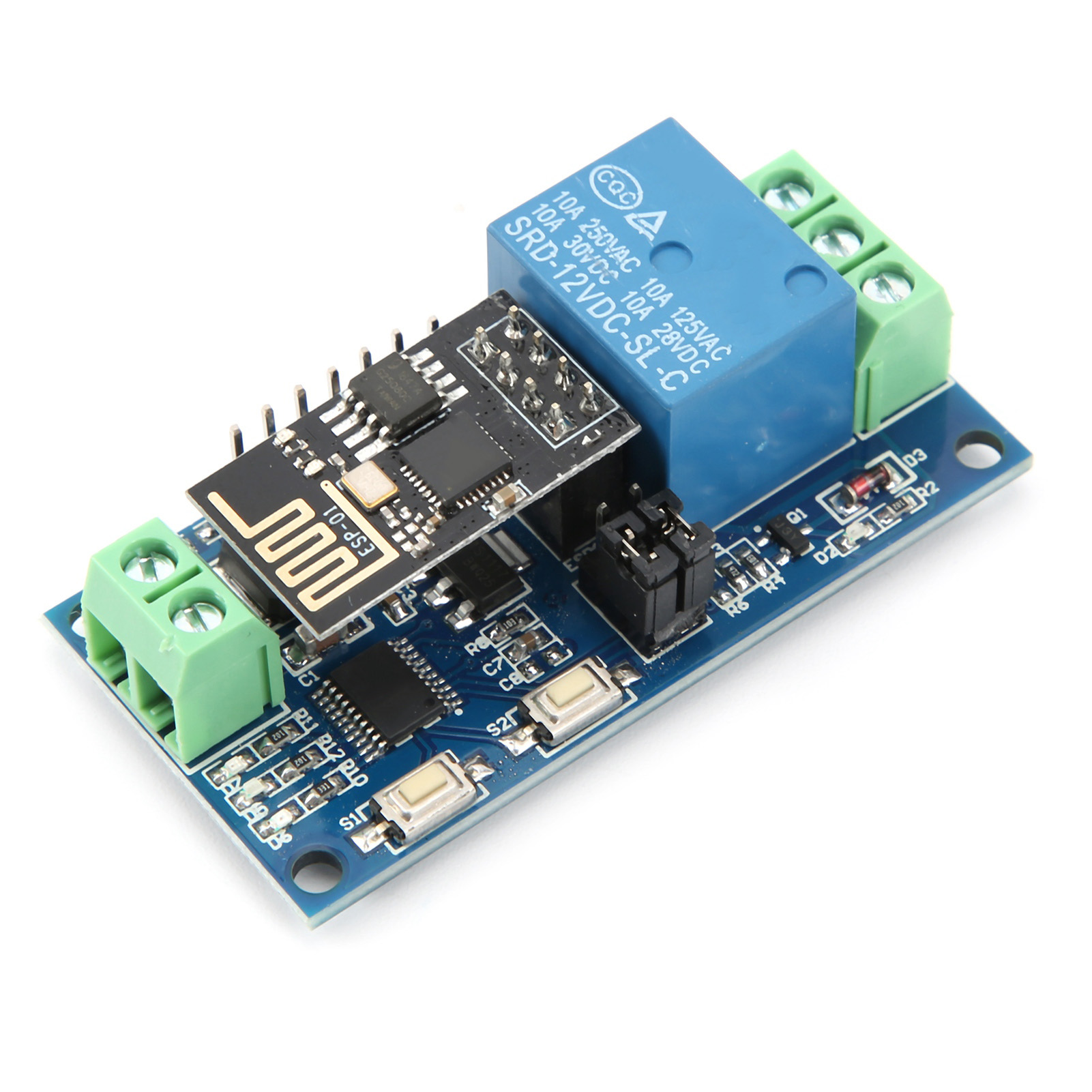 Module Relais Wifi Unidirectionnel Pour Application Mobile Android, Interrupteur De Commande À Distance Sans Fil 12 V Esp8266