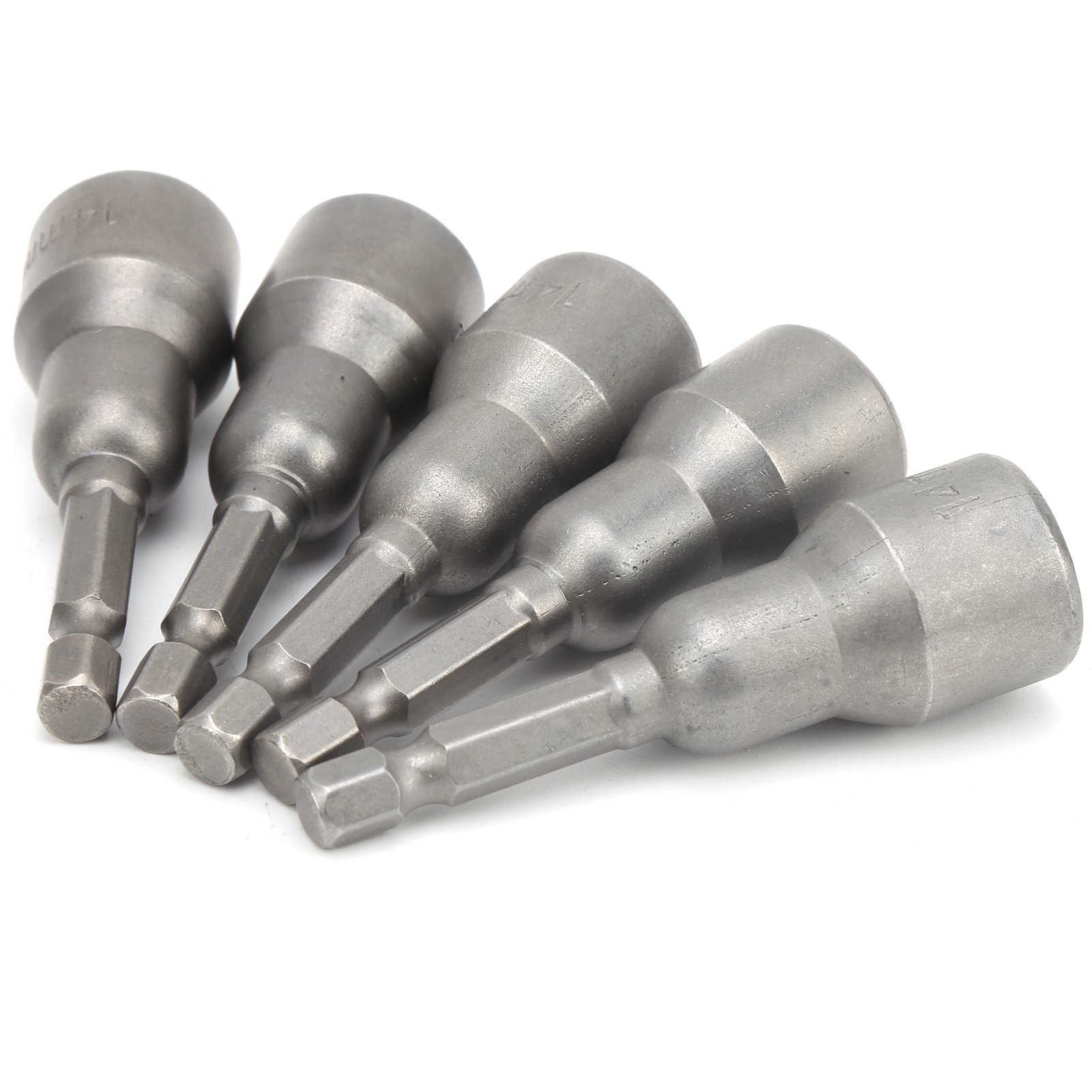 Lot De 5 Douilles Magnétiques En Acier Au Chrome-vanadium, Embouts De Tournevis Magnétiques Puissants De 65 Mm X 1/4 X 14 Mm.