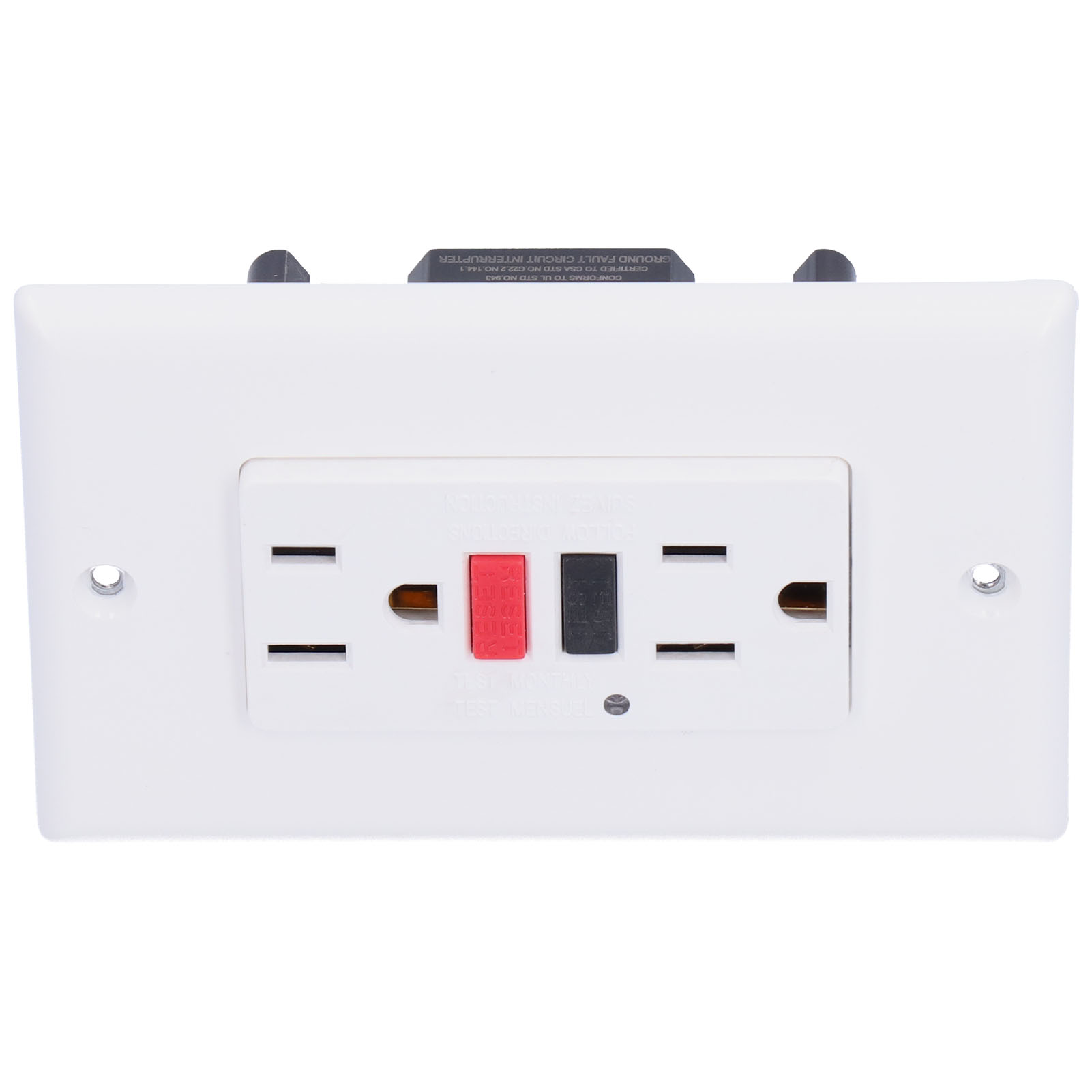 Prise Murale Américaine Gfci Intelligente Avec Protection Contre Les Fuites À La Terre, Interrupteur Et Interrupteur Ac120v Ld‑3003