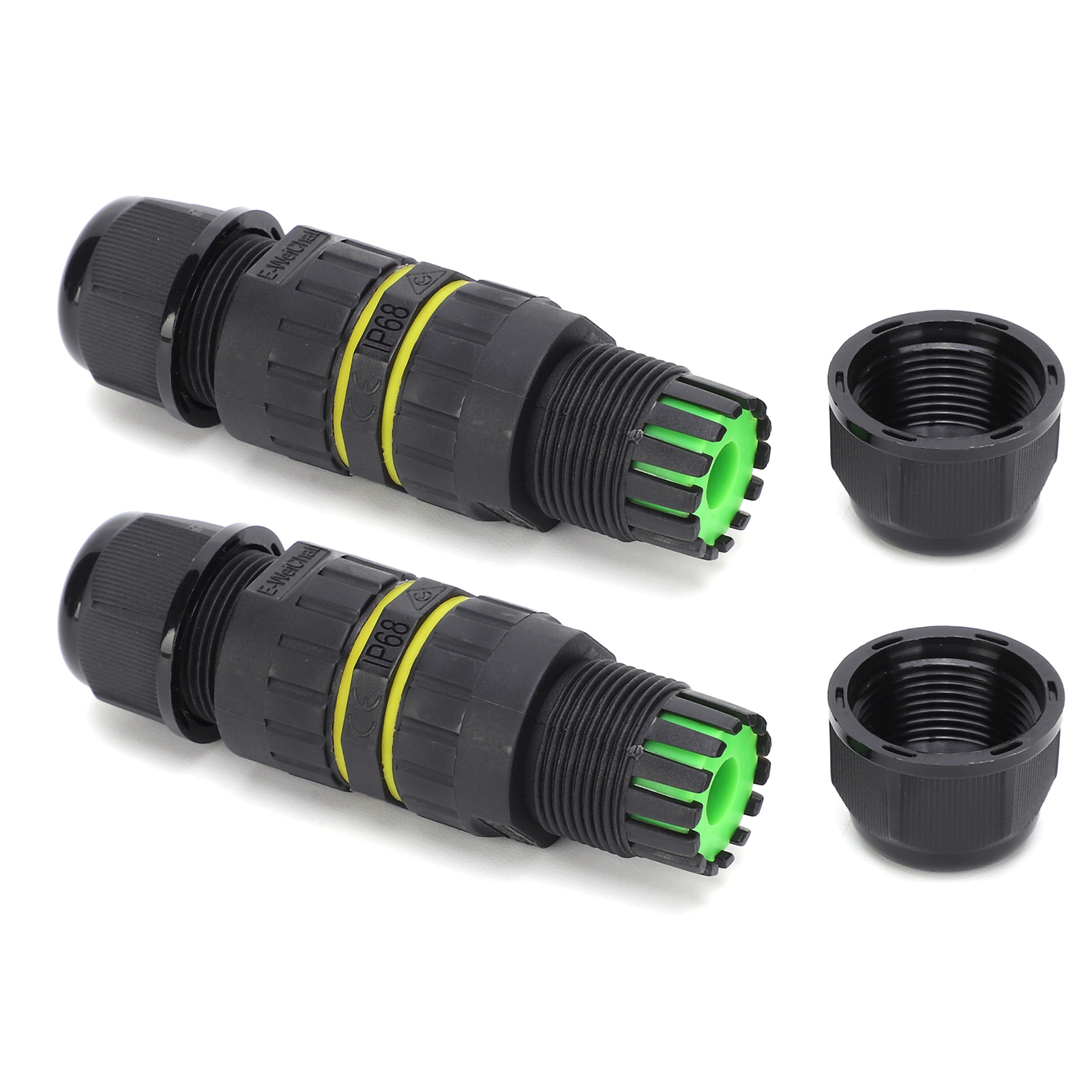 2 Connecteurs Étanches Et Ignifugés Pour Câbles Électroniques Extérieurs, 2 Broches Ip68 M162p (3,5-7 Mm)