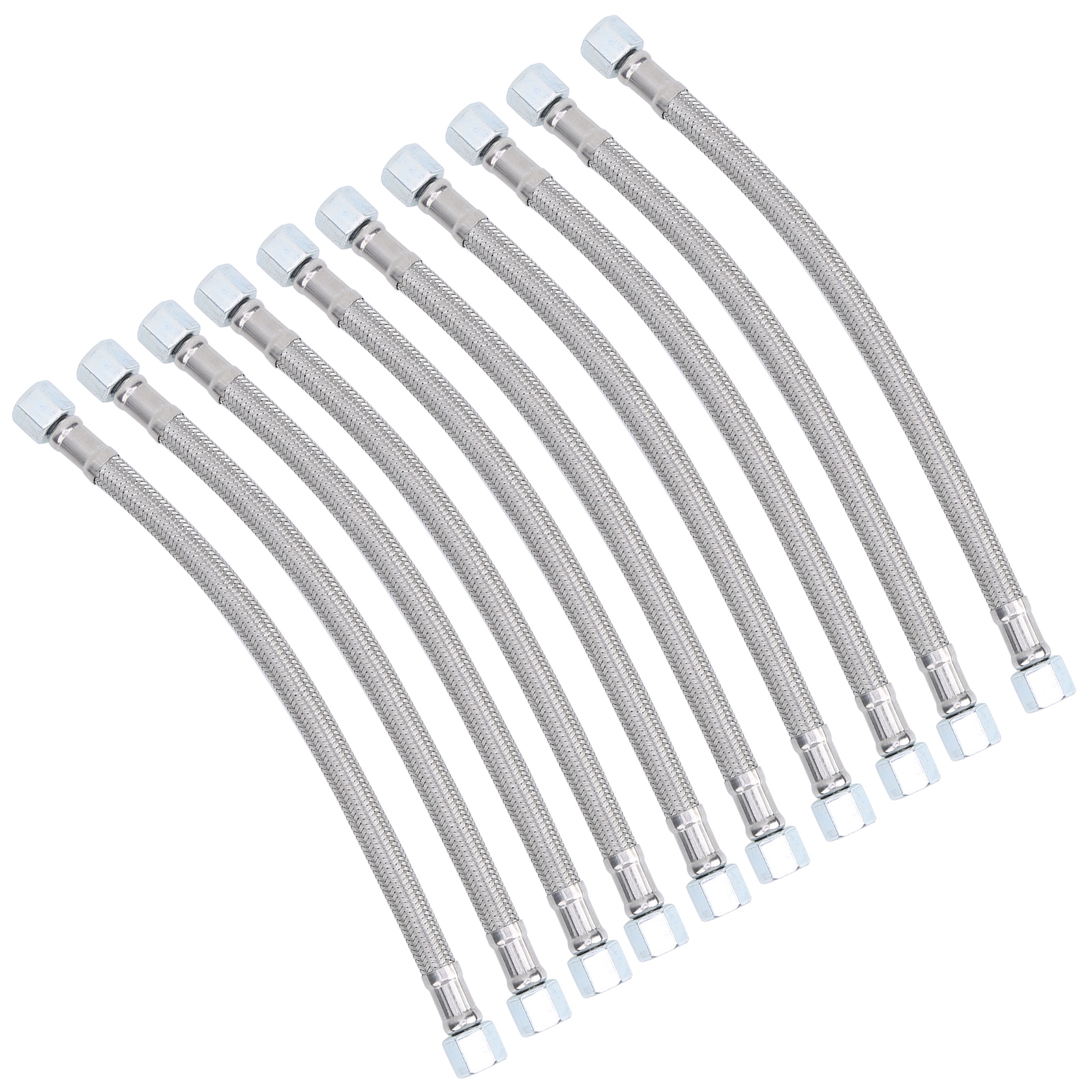 Lot De 10 Tuyaux Métalliques Flexibles En Acier Moulé De 14 X 1,5 Mm Pour Compresseur D'Air, 28 Cm