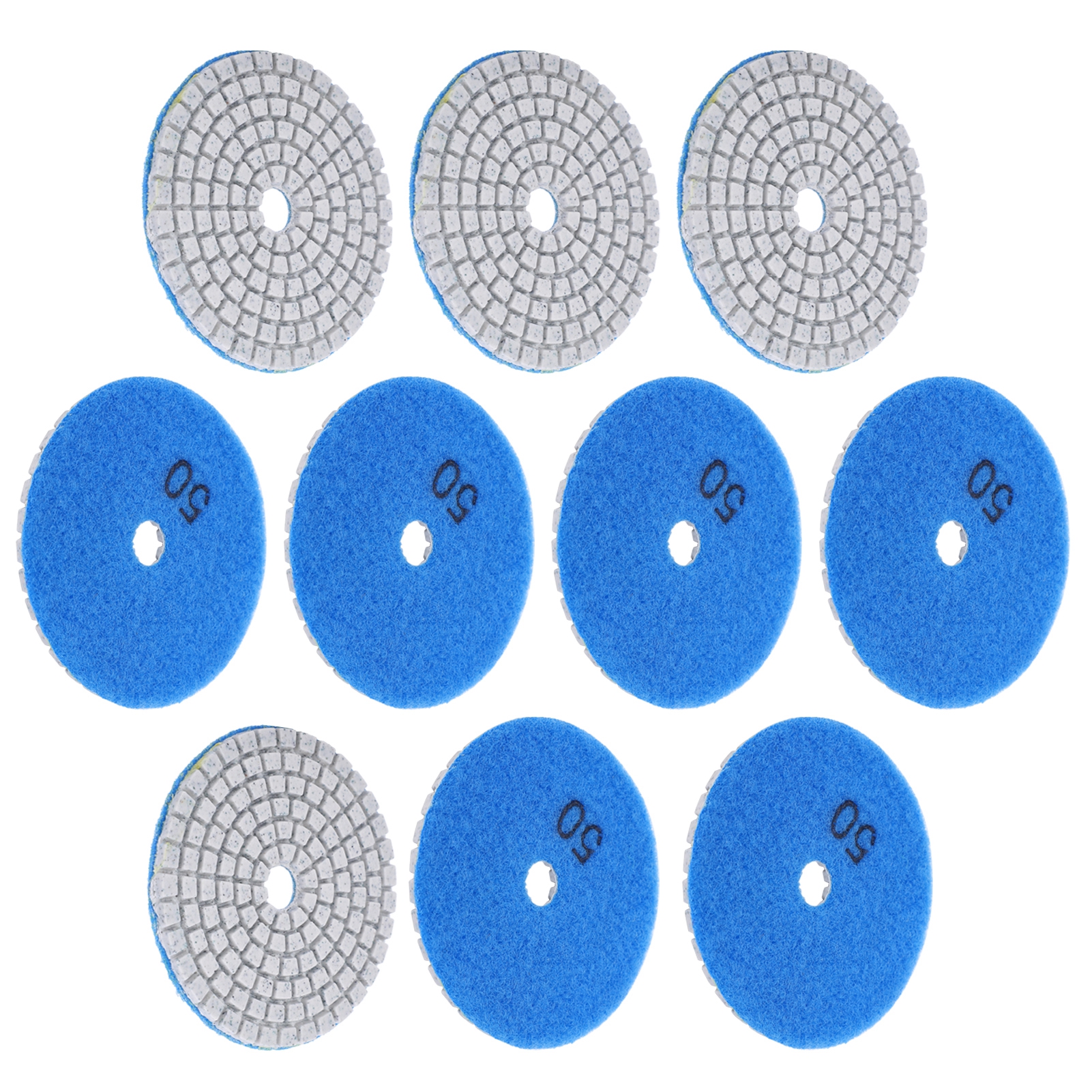 Lot De 10 Disques De Ponçage Diamantés De 7,6 Cm (3 Pouces) Pour Le Polissage Du Marbre, Du Béton Et De La Pierre (grain 50).