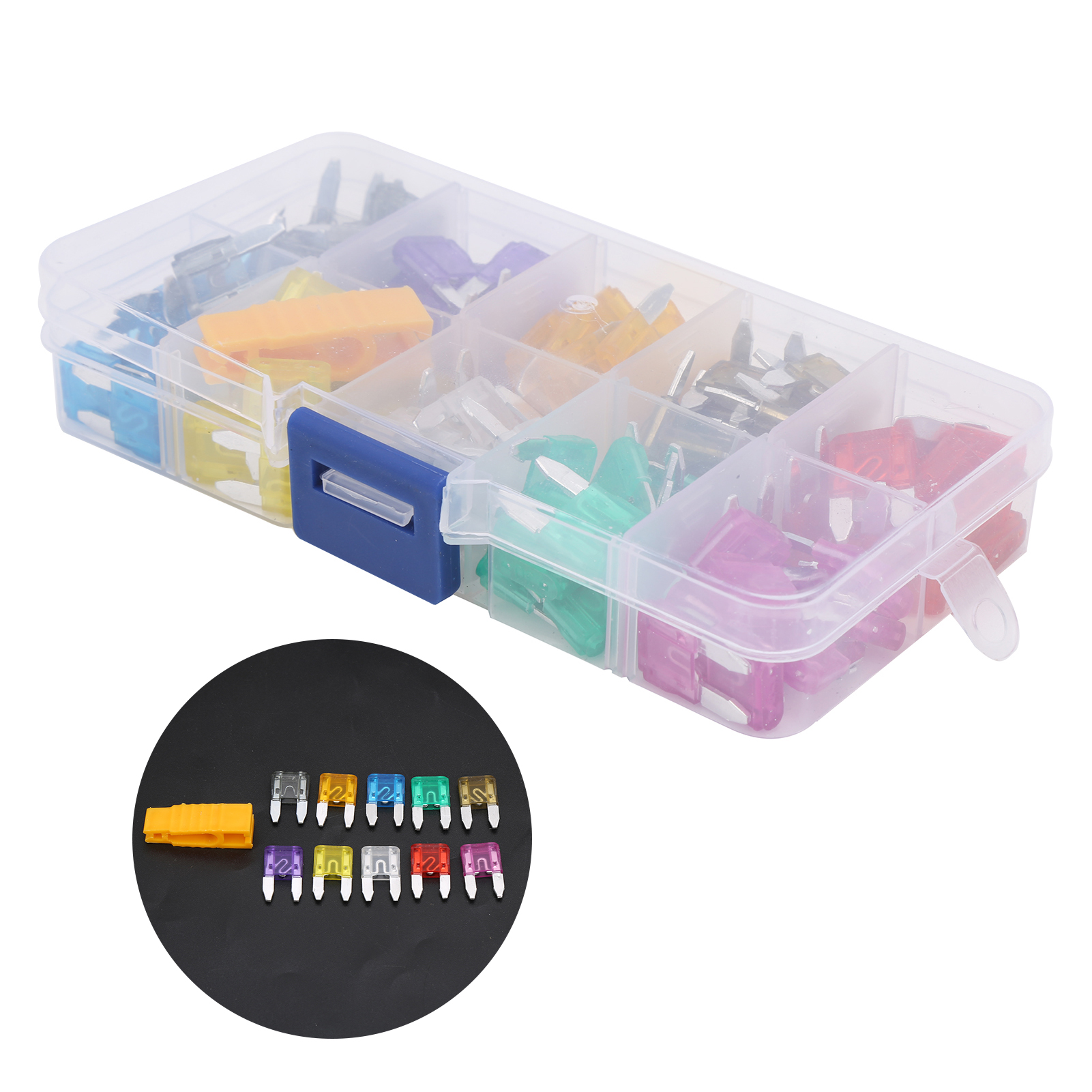 Assortiment De 121 Fusibles À Lames De 2/3/5/7,5/10/15/20/25/30/35 A Avec Clip De Fixation