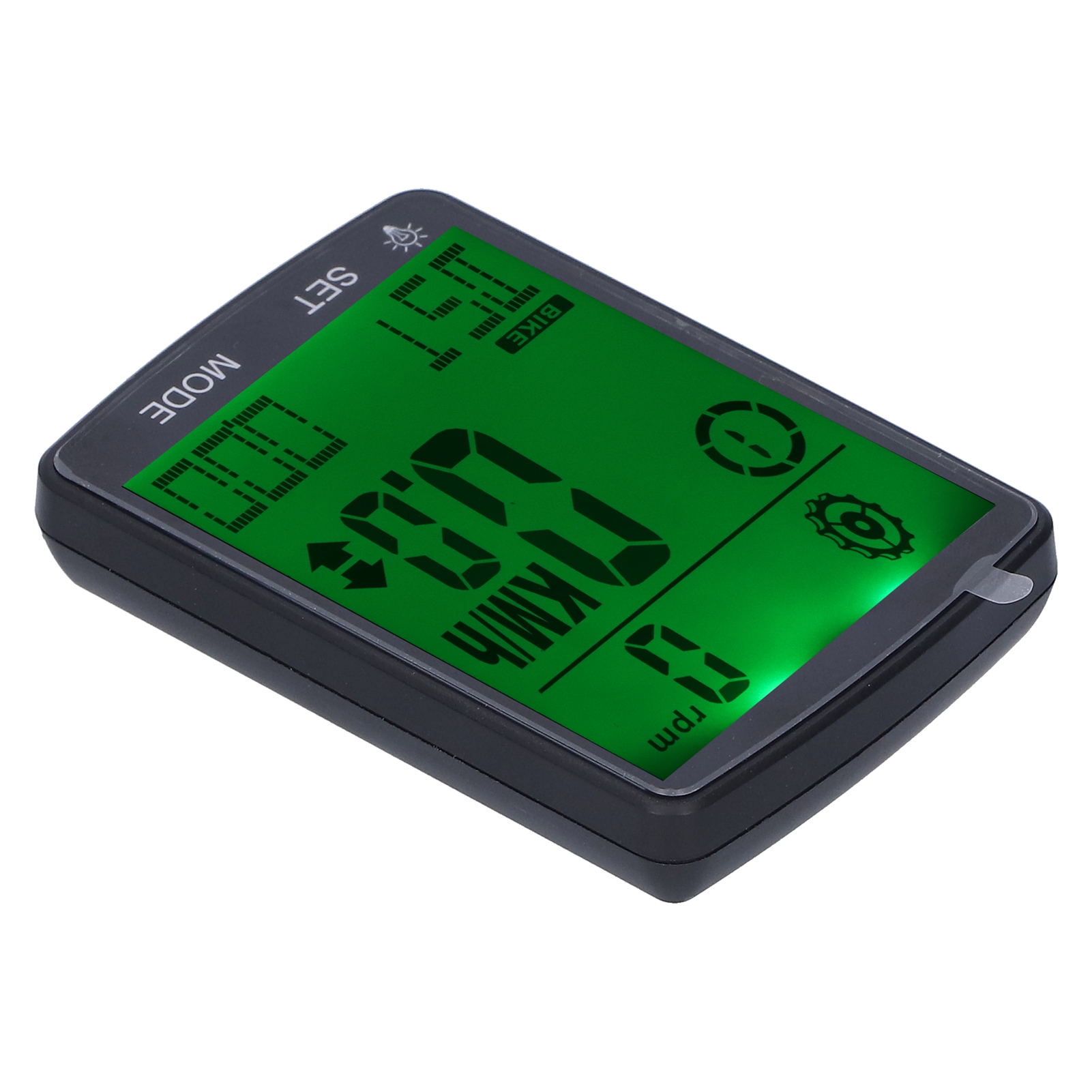 Compteur De Vélo Multifonction Avec Grand Écran Led Lumineux De 2,8 Pouces, Chronomètre Et Compteur De Vitesse (vert)