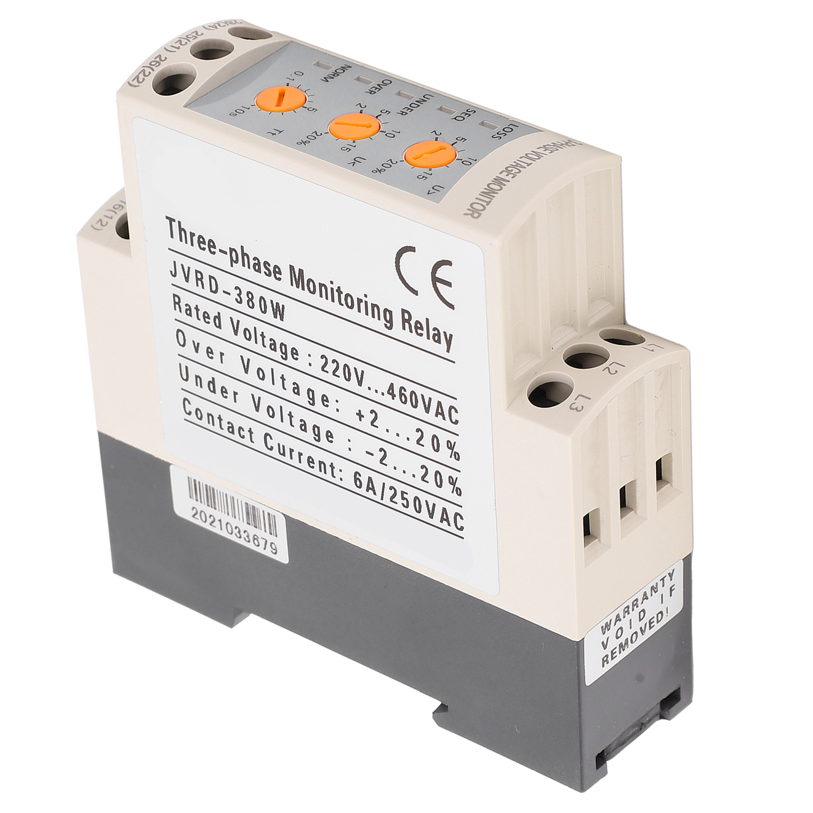 Relais De Surveillance Triphasé Réglable Avec Protection Contre Les Surtensions Et Les Sous-tensions Jvrd-380w 380 V