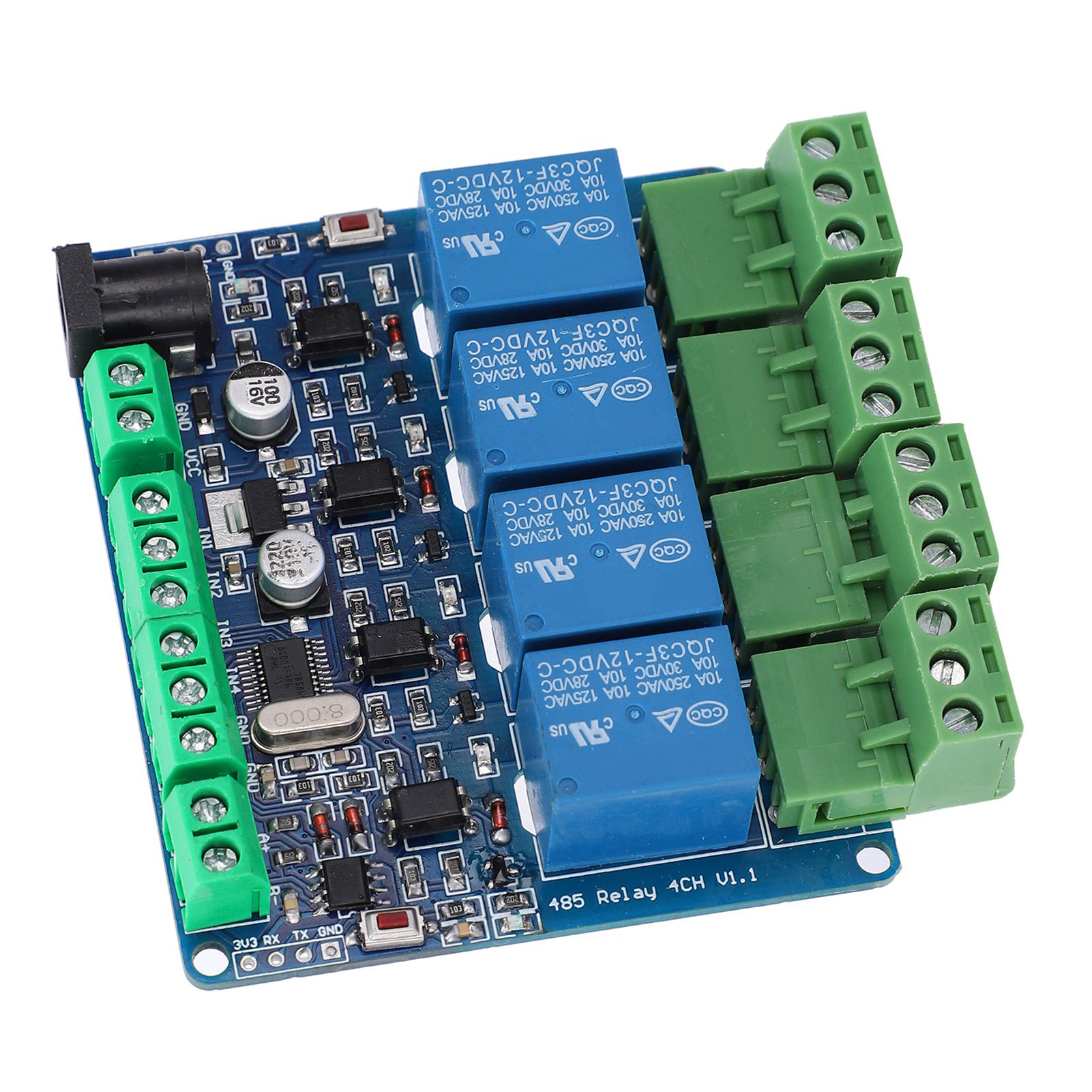 Module Relais 4 Canaux 12 V, Entrée De Commutation Haute Précision Pour Communication Rs485/ttl