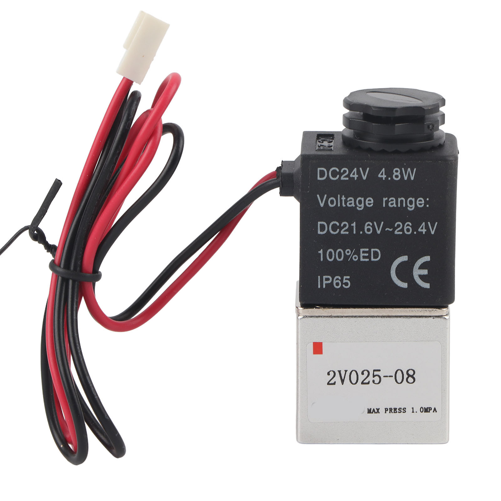 Électrovanne 2 Positions 2 Voies En Alliage D'Aluminium Normalement Fermée, G1/4 Po 2v025‑08dc24v