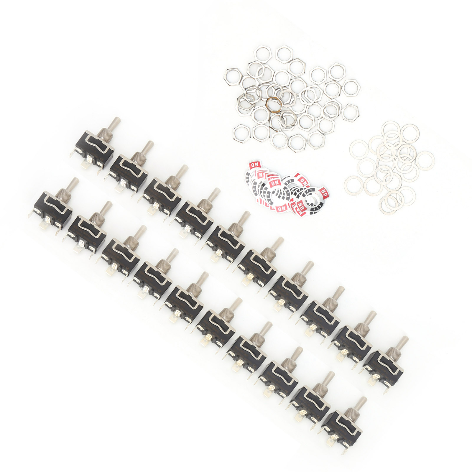 Lot De 20 Interrupteurs À Bascule Berm Avec Voyant Led, 3 Positions (marche/arrêt/marche), 3 Broches, 15 A, 250 V Ca.