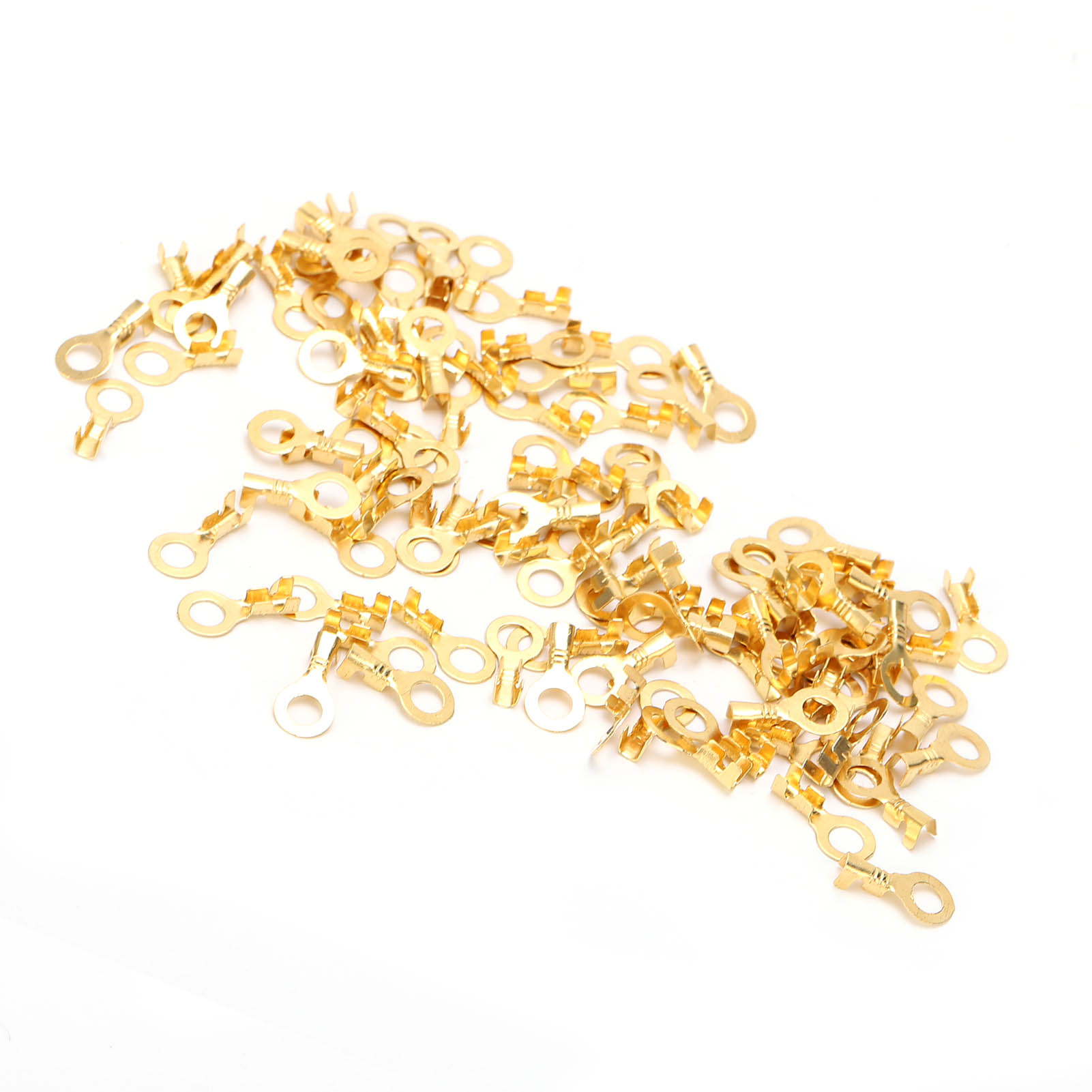 Lot De 100 Cosses À Sertir En Laiton Nu Pressé À Froid, M5 5,2 Mm