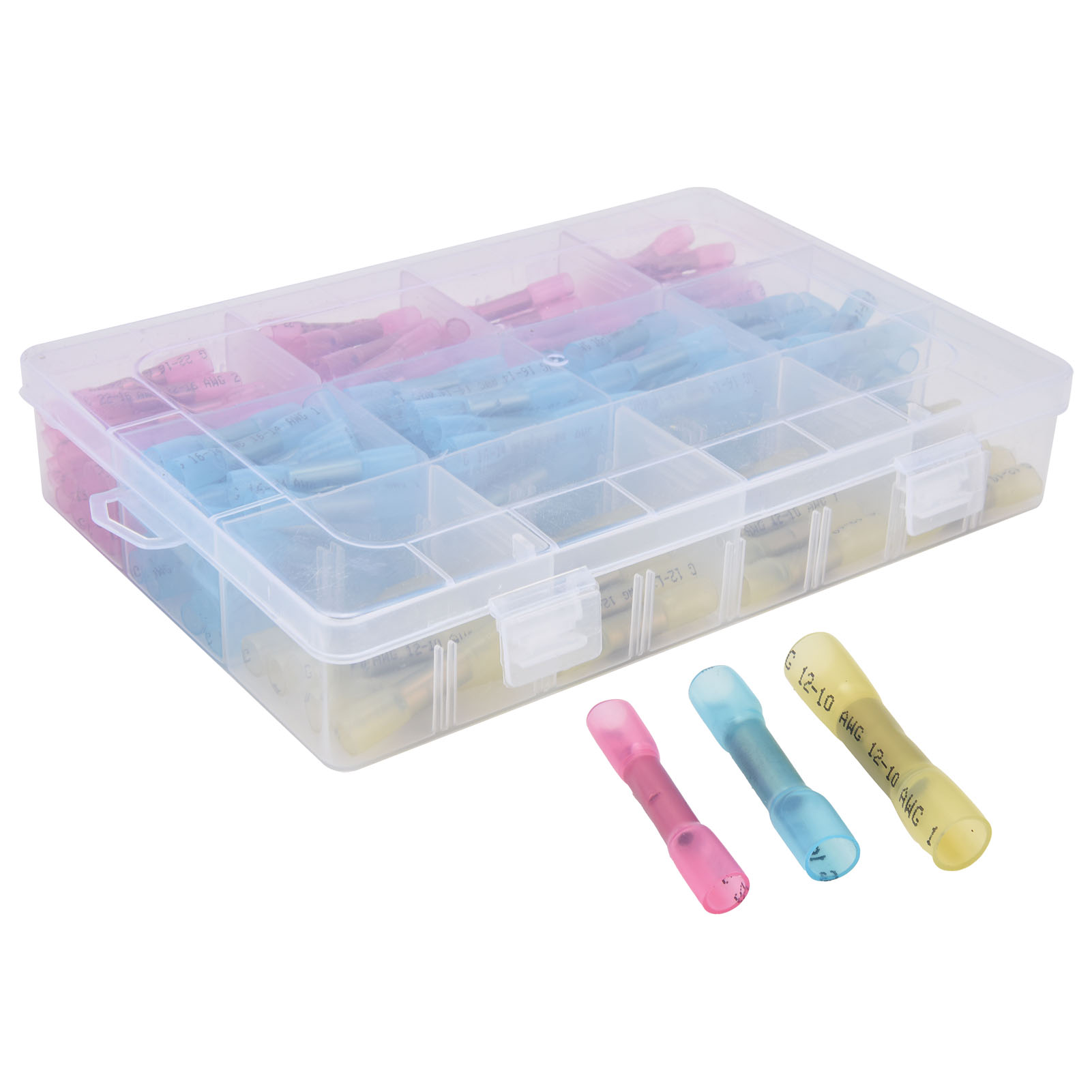 Kit De 200 Connecteurs Bout À Bout Thermorétractables, Isolés Et Étanches, Pour Câbles Électriques. Cosses À Sertir.