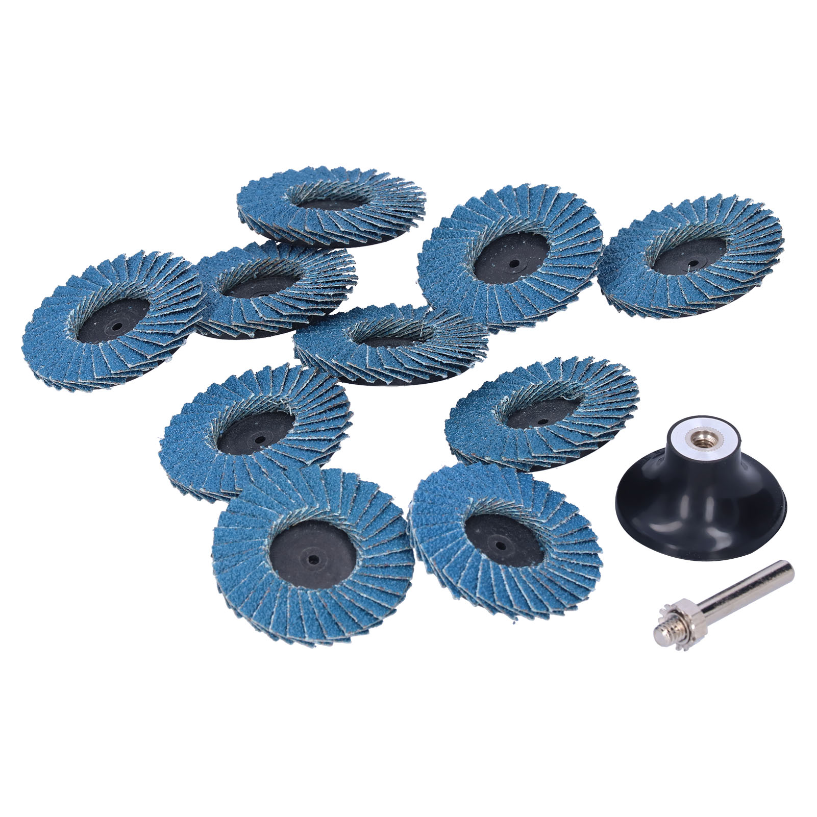 Lot De 10 Disques Abrasifs À Lamelles En Zircon Corindon Grain 80 Avec Disque En Caoutchouc De 5 Cm (2 Pouces)