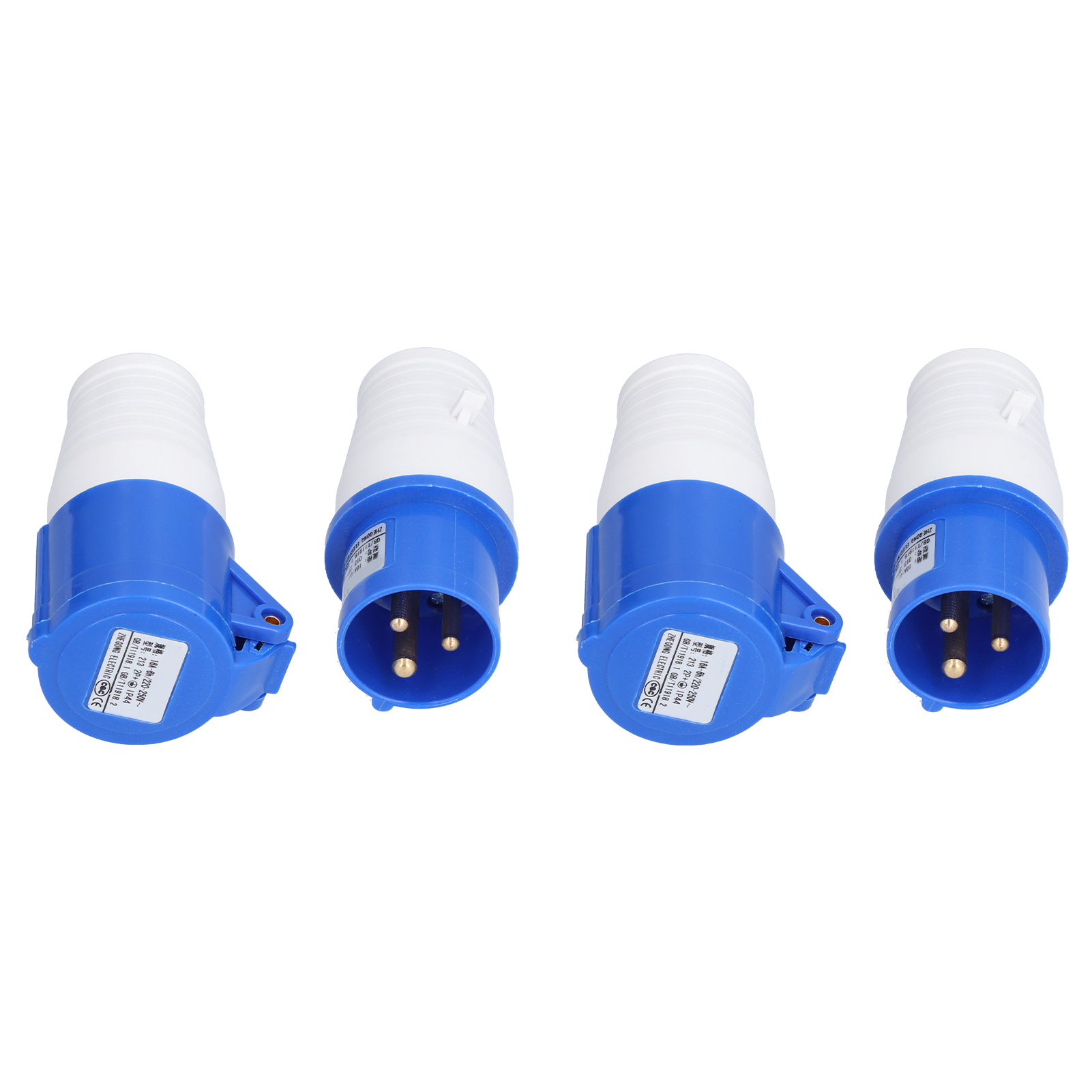 Lot De 2 Connecteurs Circulaires À 3 Broches, Monophasés, Pour Prise Industrielle 220-250 V, 16 A, 2p+t, Ip44