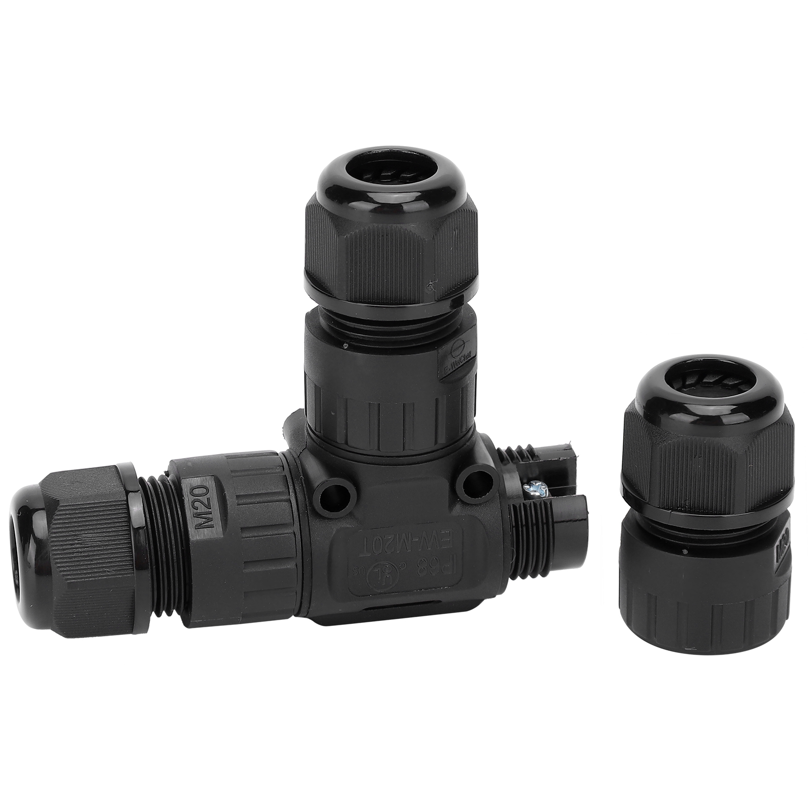 Connecteur Étanche Pour Câble Électronique Extérieur, 3 Broches, Ip68, M20t-3p, 5-9 Mm