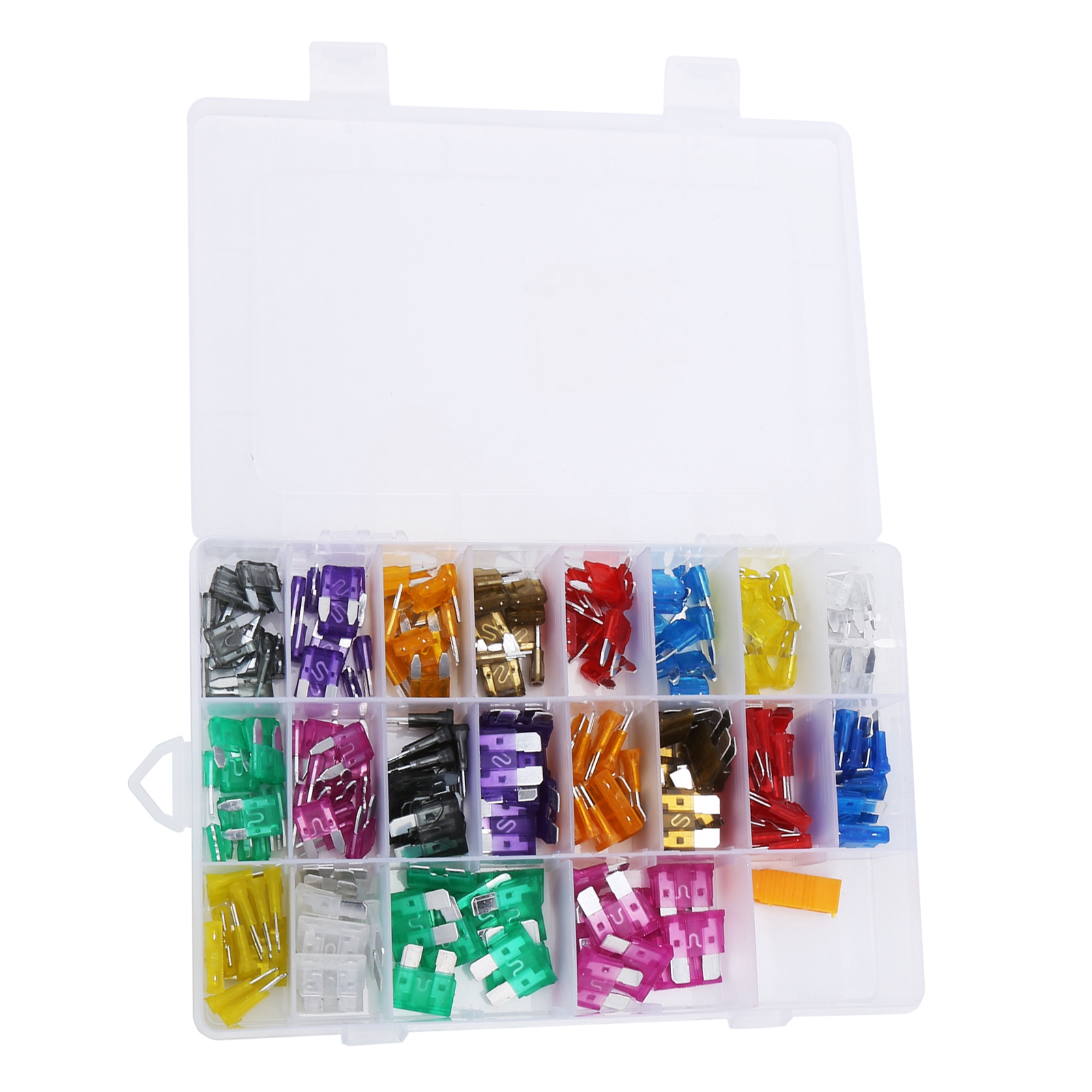 Kit De 220 Fusibles À Lames Moyennes Et Petites Pour L'Automobile, Avec Boîte De Sécurité Et Isolation.
