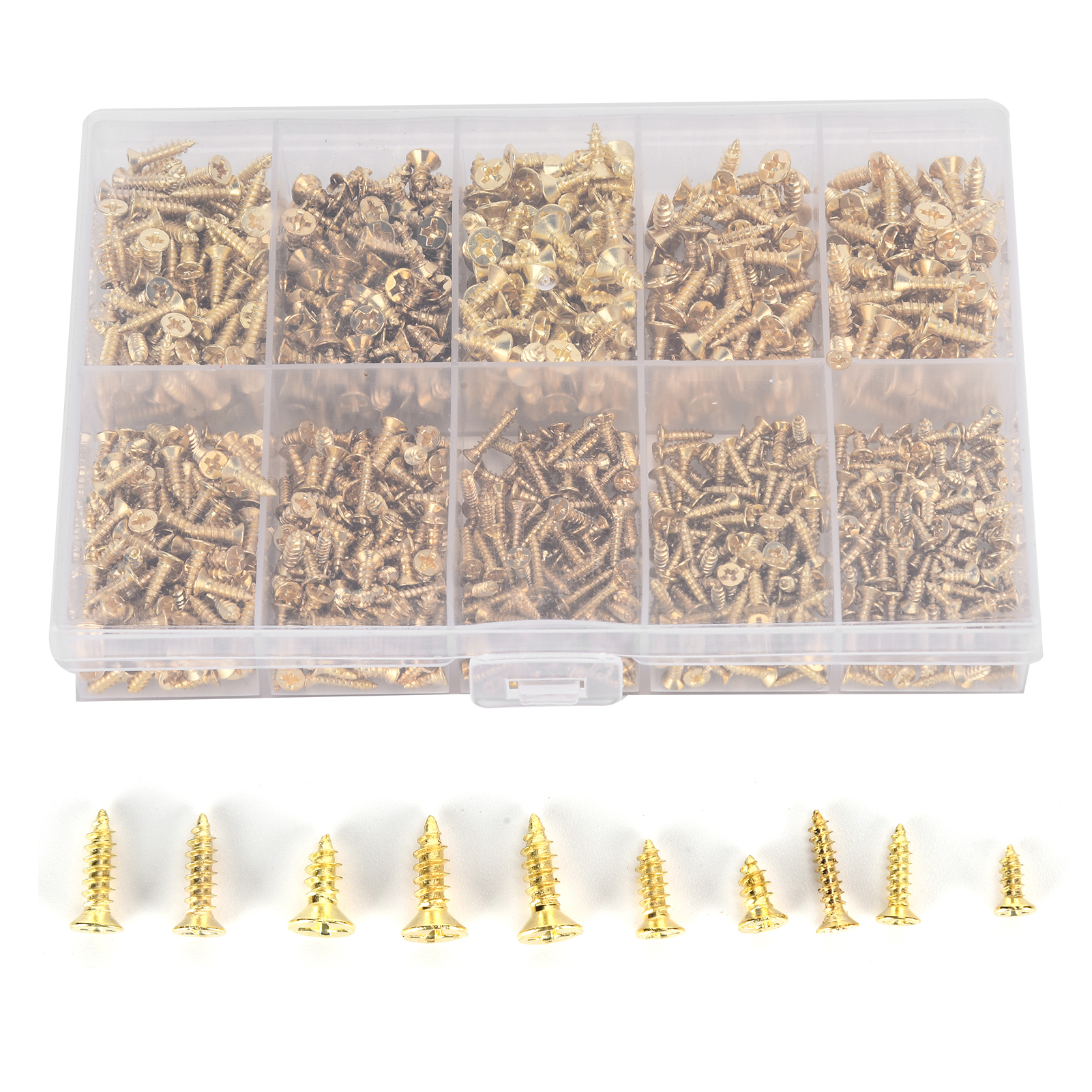 Kit D'Assortiment De 1080 Vis Autotaraudeuses À Tête Fraisée Cruciforme En Fer, M2, M2.5 Et M3.