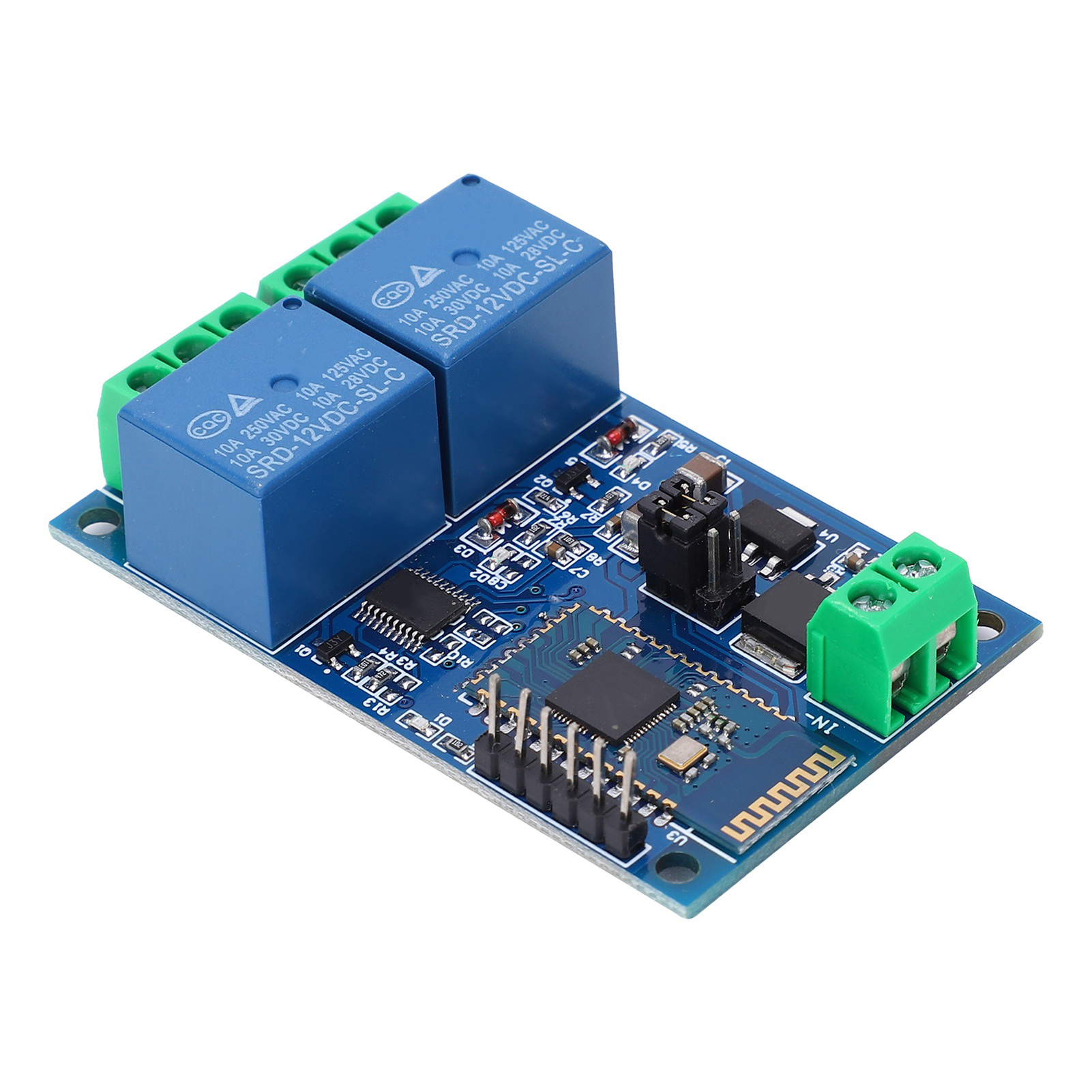 Module Relais Bluetooth Double Canal, Plastique, 12 V Cc, Pour La Commande À Distance Via Application Mobile.