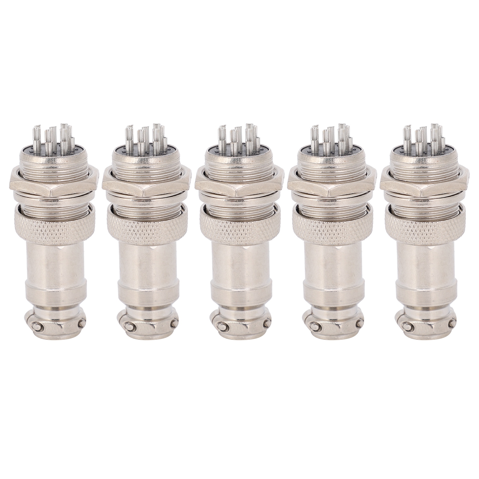 Lot De 5 Connecteurs Aviation Mâles Et Femelles Pour Panneau D'Alimentation Et Châssis, Fixations Métalliques Gx16 16 Mm 450 V 7 Broches