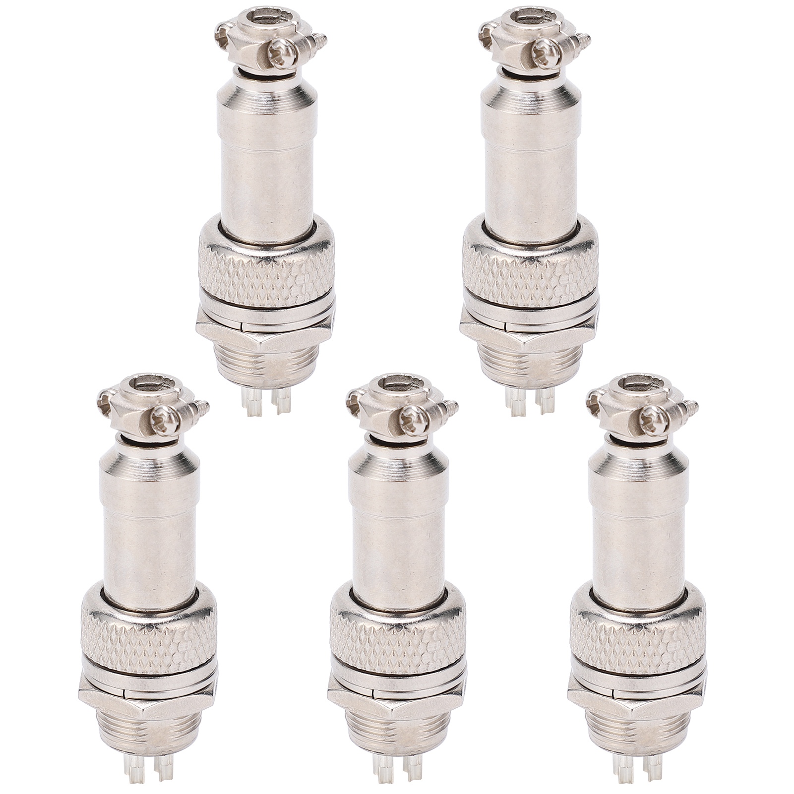Lot De 5 Connecteurs De Prise Aviation Mâle/femelle Pour Panneau D'Alimentation, Châssis, Fixations Métalliques 5a Gx12 450v 4 Broches