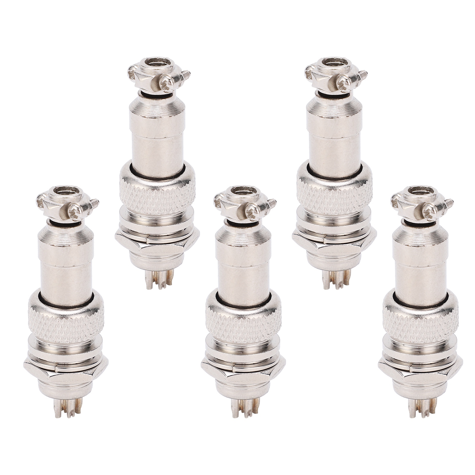 Lot De 5 Connecteurs Aviation Mâles Et Femelles Pour Panneau D'Alimentation, Châssis, Fixations Métalliques 5a Gx12 450v 6 Broches