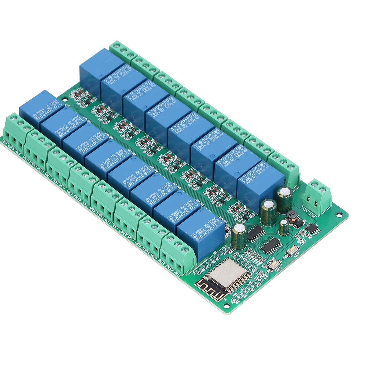 Module Relais 16 Canaux Wifi Avec Télécommande, Carte De Développement 24 V Cc Pour Esp8266