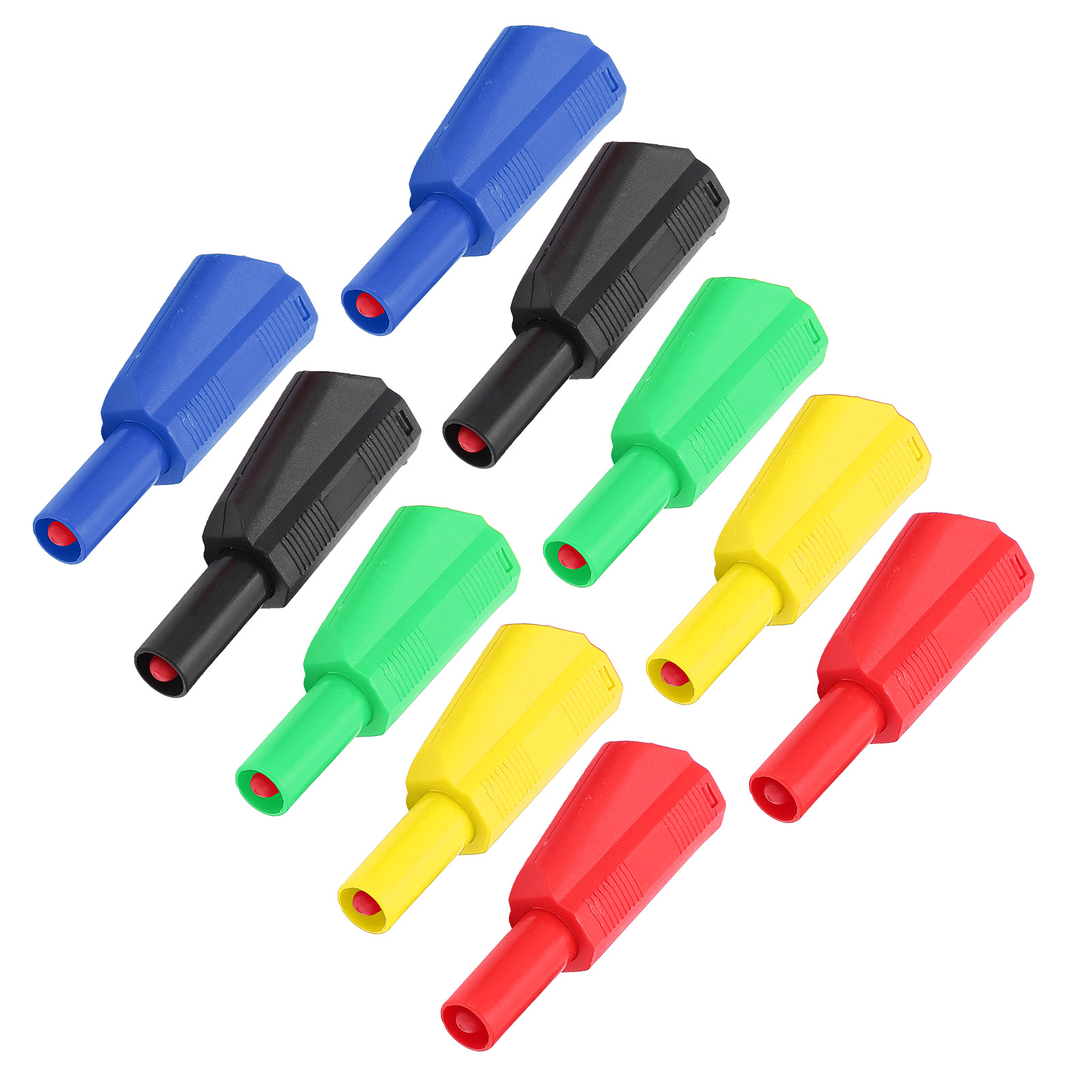 Lot De 2 Fiches Bananes Isolées U29 De 4 Mm Pour Tests Électriques (rouge, Noir, Jaune, Vert, Bleu).