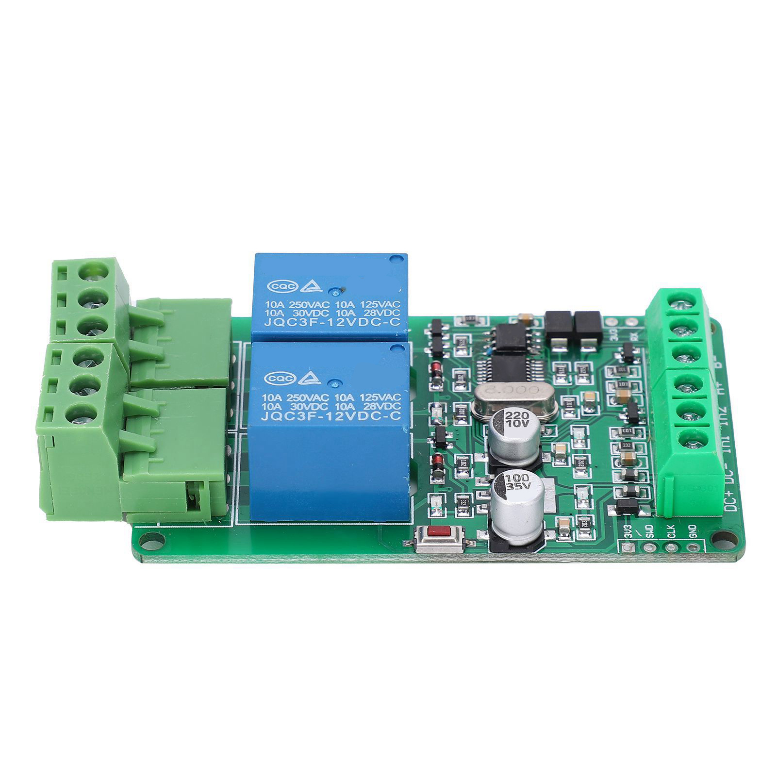 Module Relais 2 Canaux, 2 Entrées 12 V Pour Communication Rs485/ttl