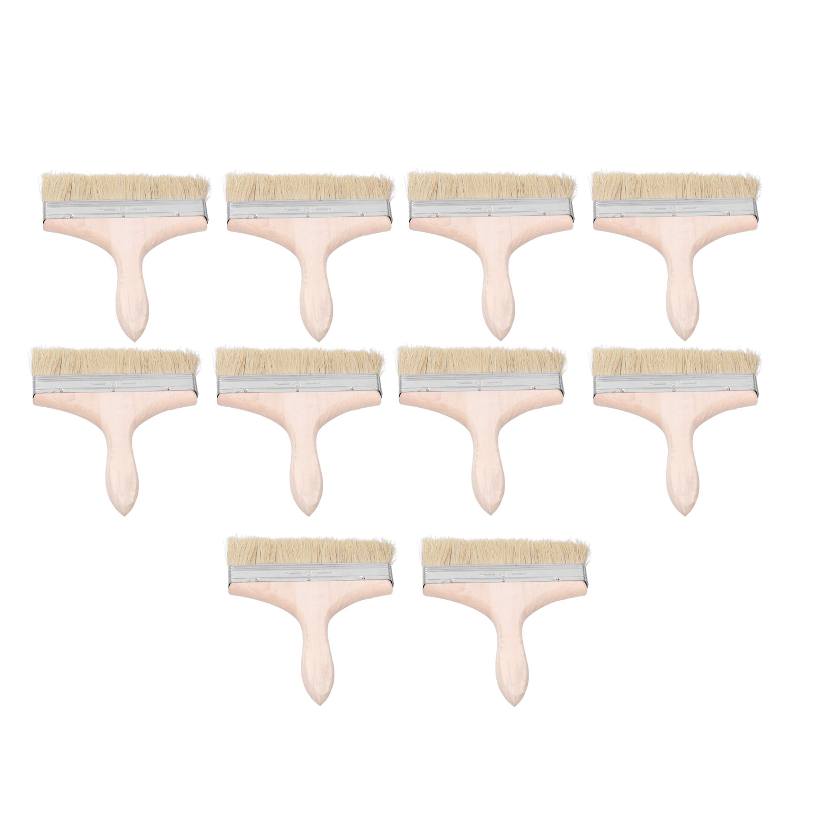 Lot De 10 Brosses En Laine Artificielle De 16,5 Cm Avec Manche Ergonomique En Bois, Multi-usages Pour Le Nettoyage Des Taches De Peinture