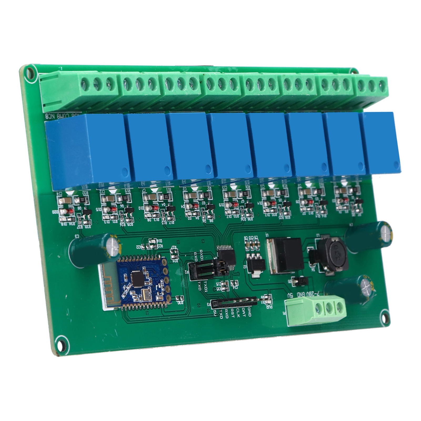 Module Relais 8 Canaux, Carte Bluetooth Sans Fil, Commande À Distance Par Interrupteur, Alimentation Cc 7-28 V/cc 5 V