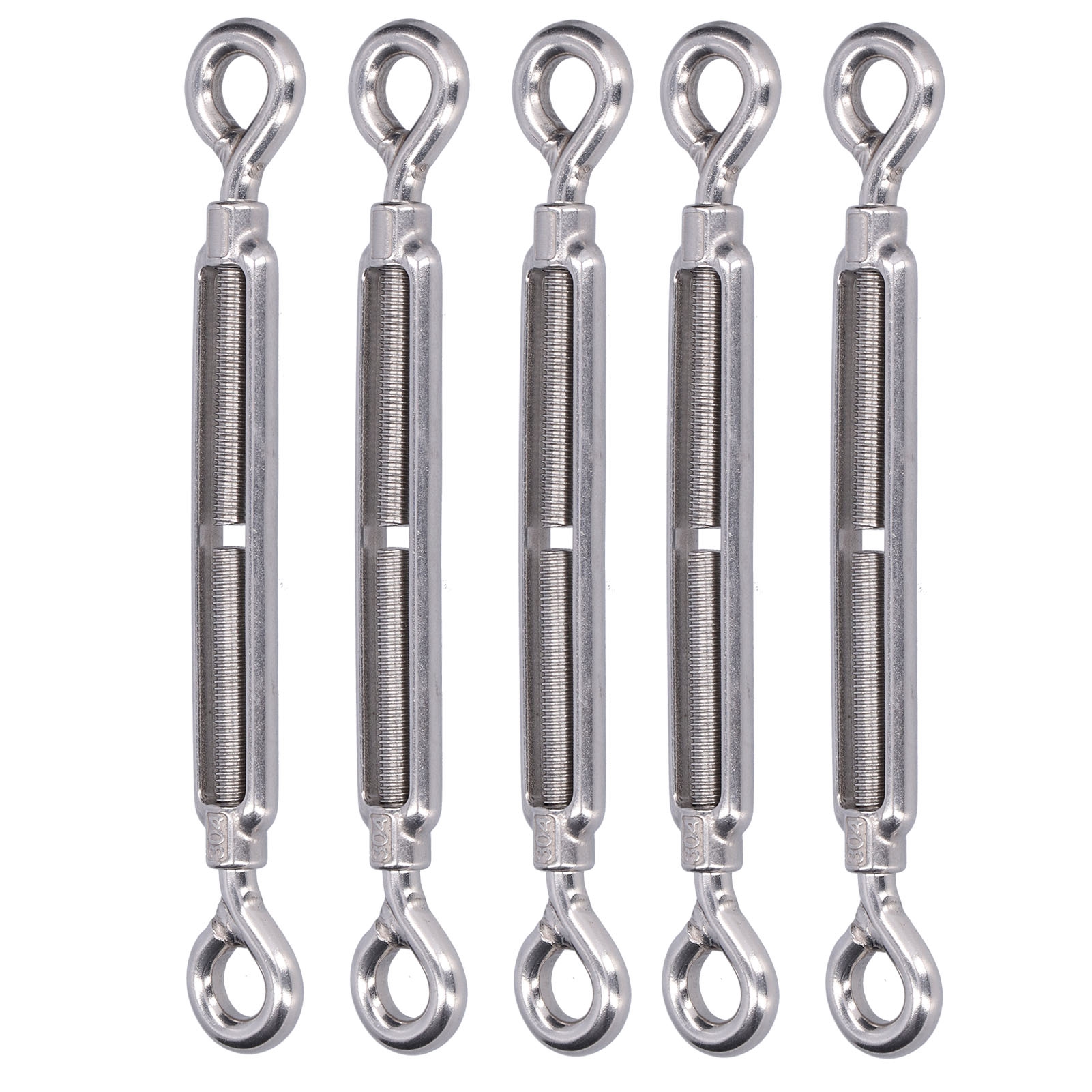 5 Tendeurs À Œillet Pour Câbles Métalliques, En Acier Inoxydable 304, Pour Voile D'Ombrage (m10)