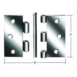 Vormann - Tür-Scharnier stark B63xH63mm,gerollt Edelstahl,rostfrei