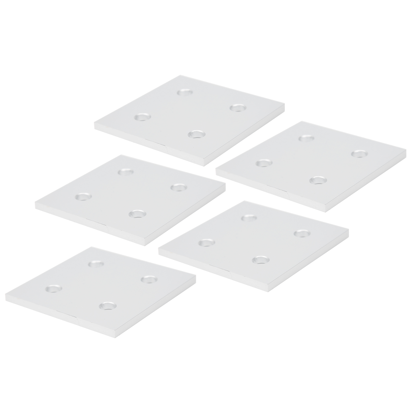 Plaque De Raccordement Verticale À 4 Trous (5 Pièces) Pour Profilés D'Extrusion D'Aluminium - 6060