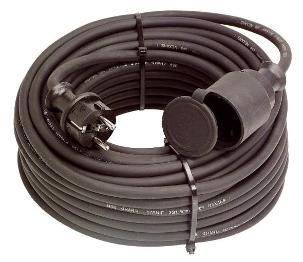 as-Schwabe Gummi-Kabelverlängerung 25m, IP44, H07RN-F3G1,5