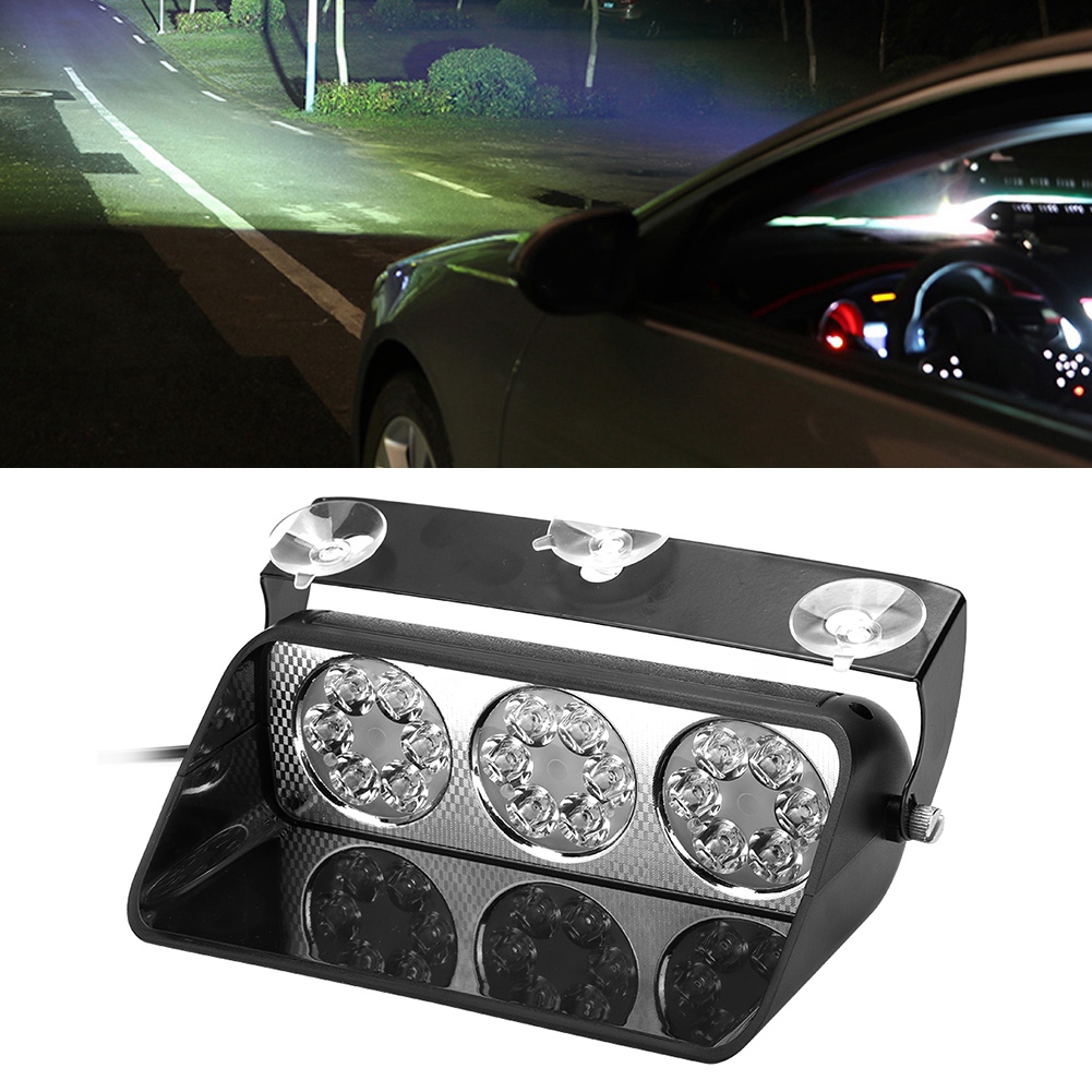 18-led-blitzlichtleiste Mit 36 W Leistung Und Saugnapfbefestigung Für Autos, Wasserdicht (ip67), Notlicht, Fahrzeugsignalisierung, 4-stufiger Blinkmodus, Verkehrssicherheit