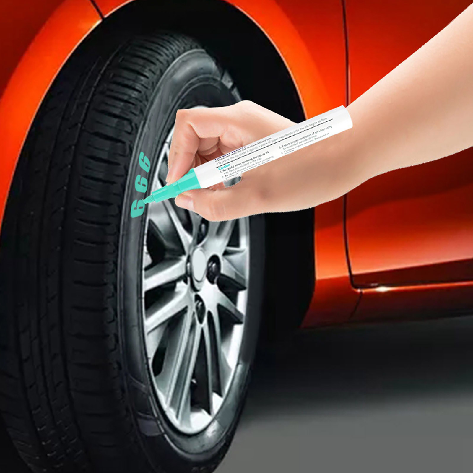Set Mit 2 Grünen Autoreifen-farbstiften, Professioneller Wasserfester Reifenmarker, Autoreparaturstift, Wasserfeste Tinte, Feine Präzision, Für Den Außenbereich Geeignet.