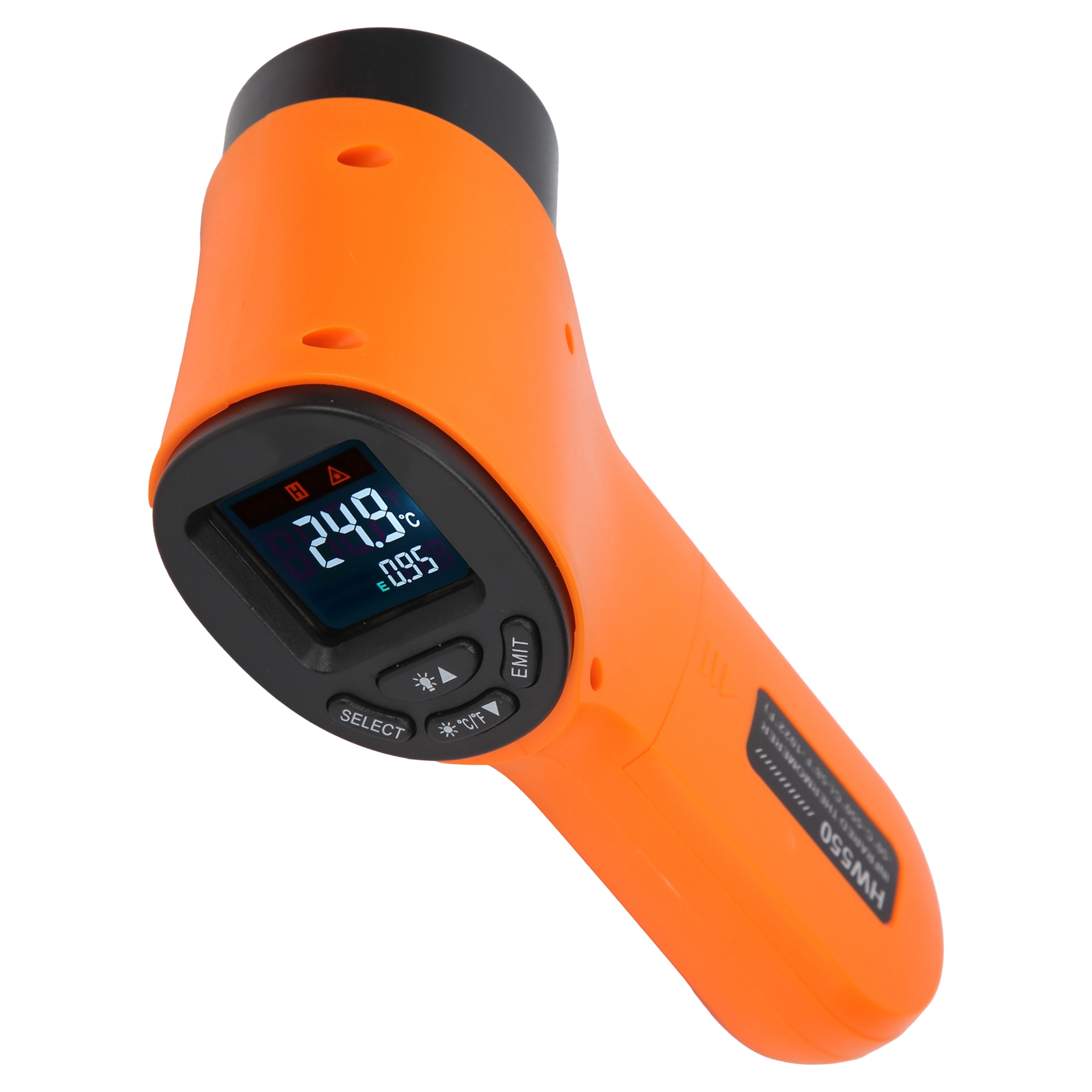 Pistolet De Mesure De Température Sans Contact Infrarouge Portable Hw550 (orange)