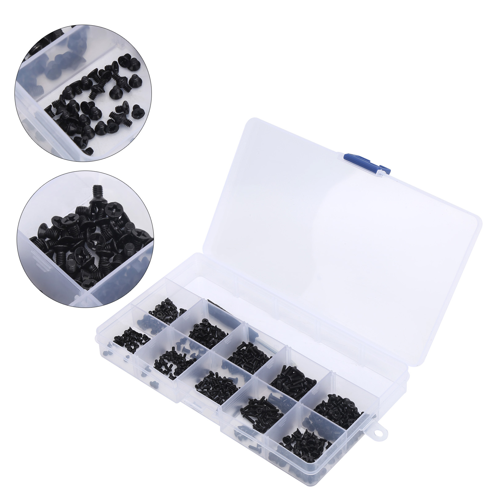 Kit De 501 Vis Cruciformes Noires En Acier Au Carbone Km Avec Tournevis