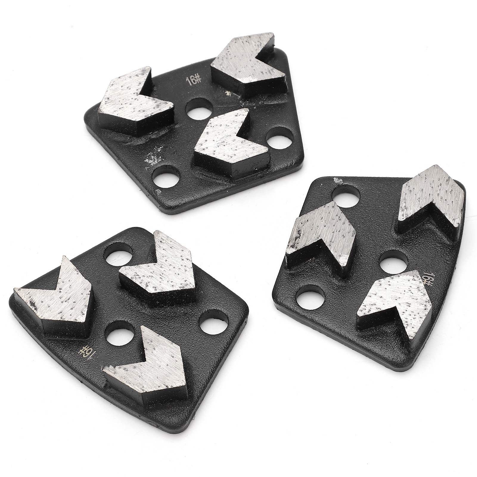 Jeu De 3 Disques De Coupe Diamantés Trapézoïdaux Pour Meuleuse À Béton, N° 16, Noirs