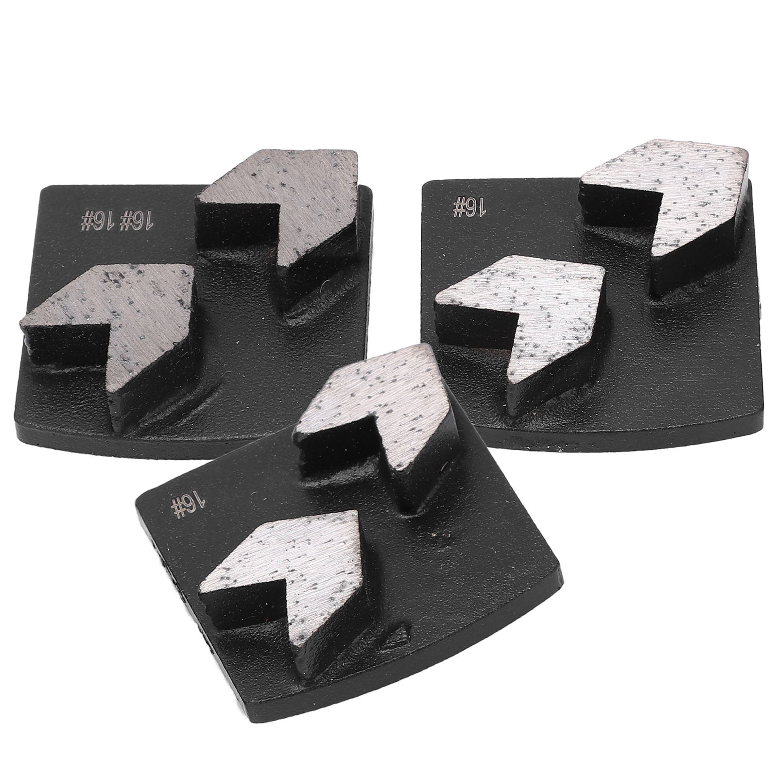 Lot De 3 Blocs De Polissage Diamantés À Dents En Queue D'Aronde, Noirs, Pour Ciment Et Béton.