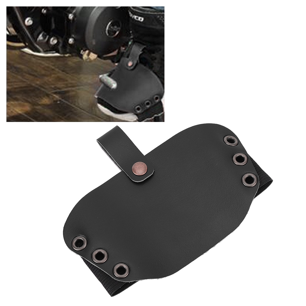 Strapazierfähige Motorradstiefel Aus Pu, Schaltschuhschoner, Schwarze Stiefelüberzüge, Robuster Schutz Beim Fahren.