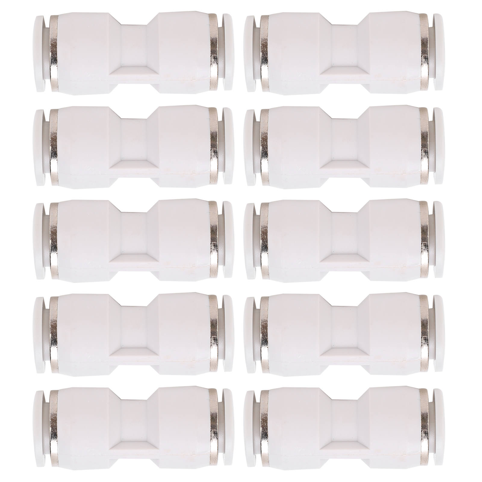 Lot De 10 Raccords À Pression Droits Pour Tuyau D'Air, Raccords Pneumatiques À Dégagement Rapide, Blancs Pu-10