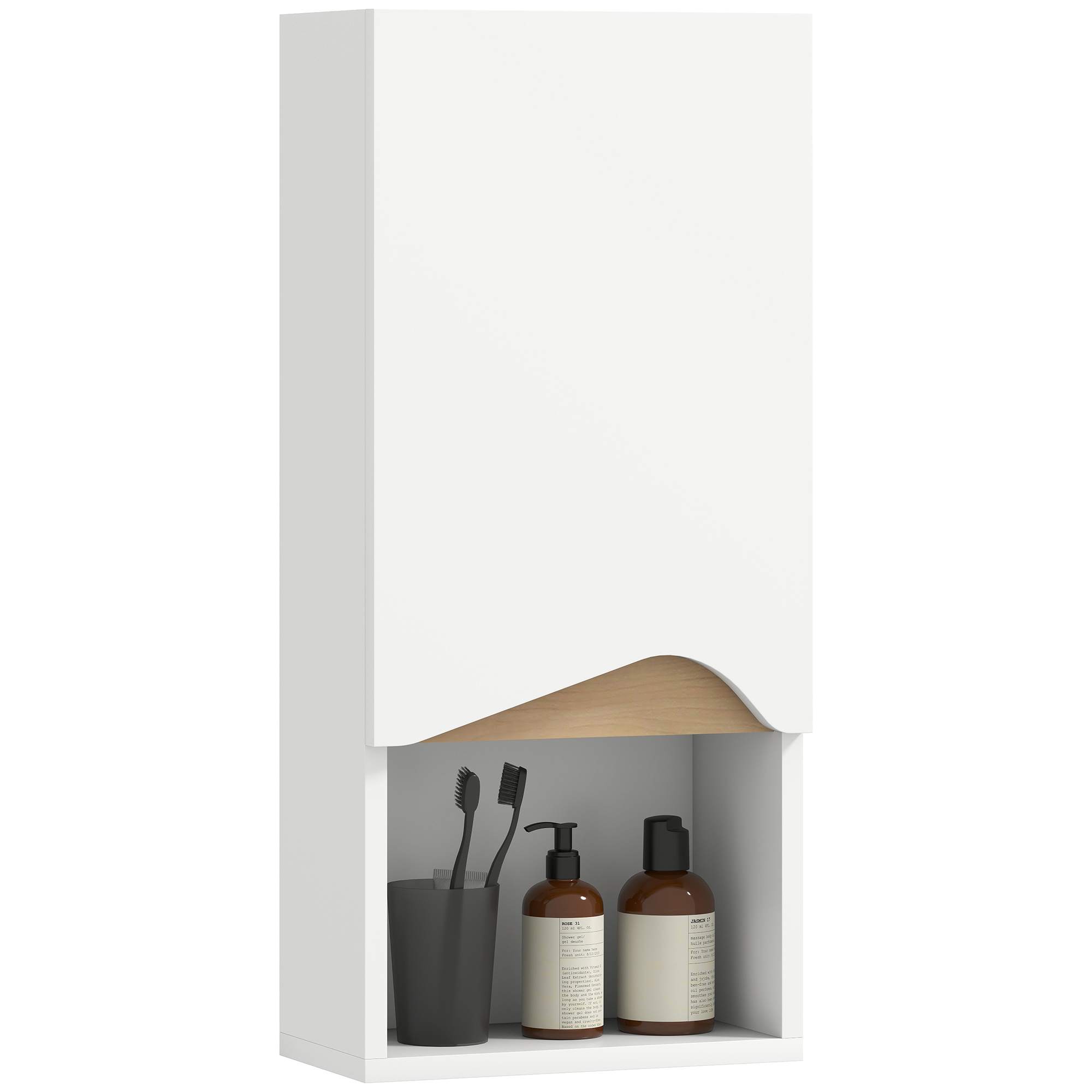 Badezimmer-wandschrank Spanplatte Homaire 30x17x67 Cm Weiß