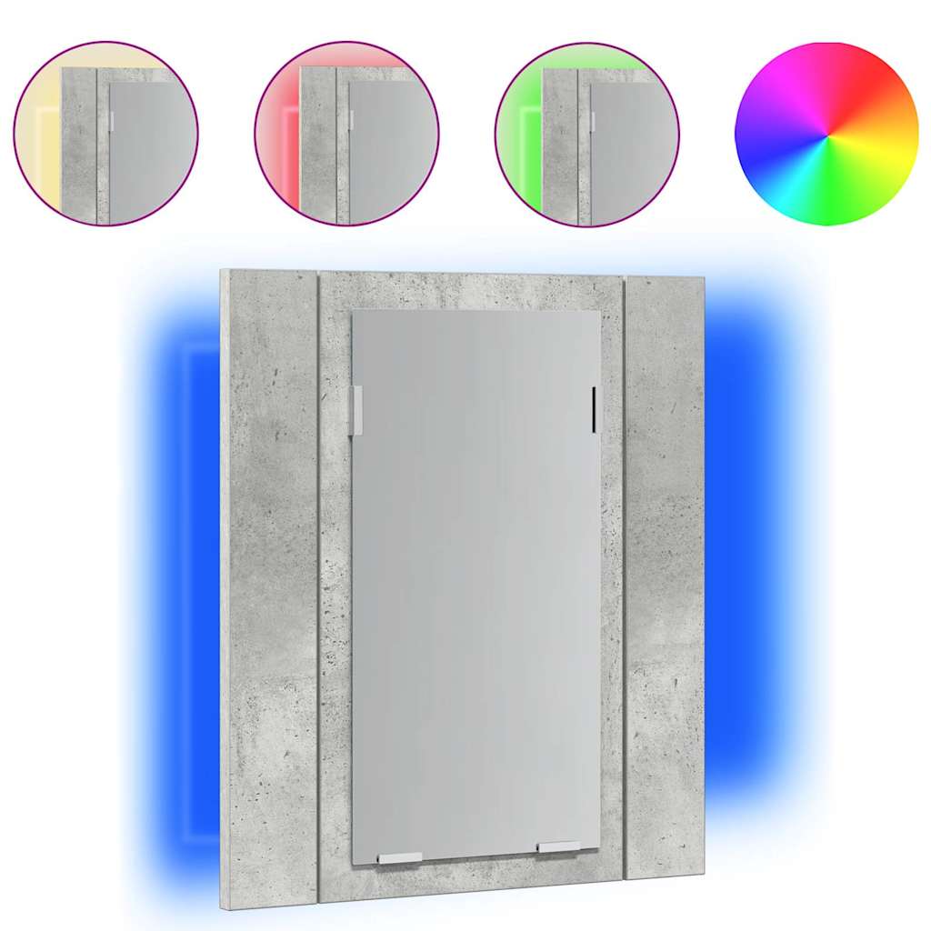 Maison Exclusive - Led-bad-spiegelschrank Betongrau 40x12x45 Cm A