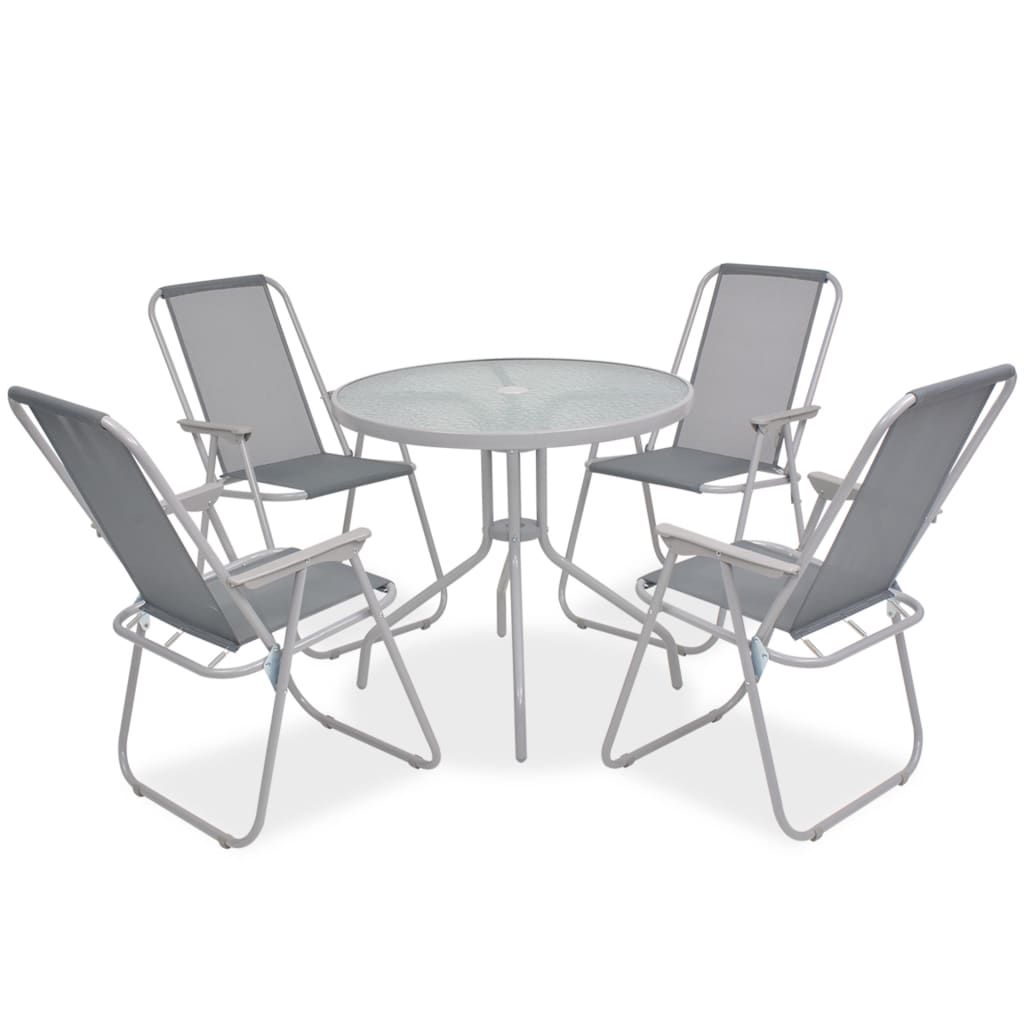 Maison Exclusive - 6-tlg. Garten-essgruppe Stahl Und Textilene Gr