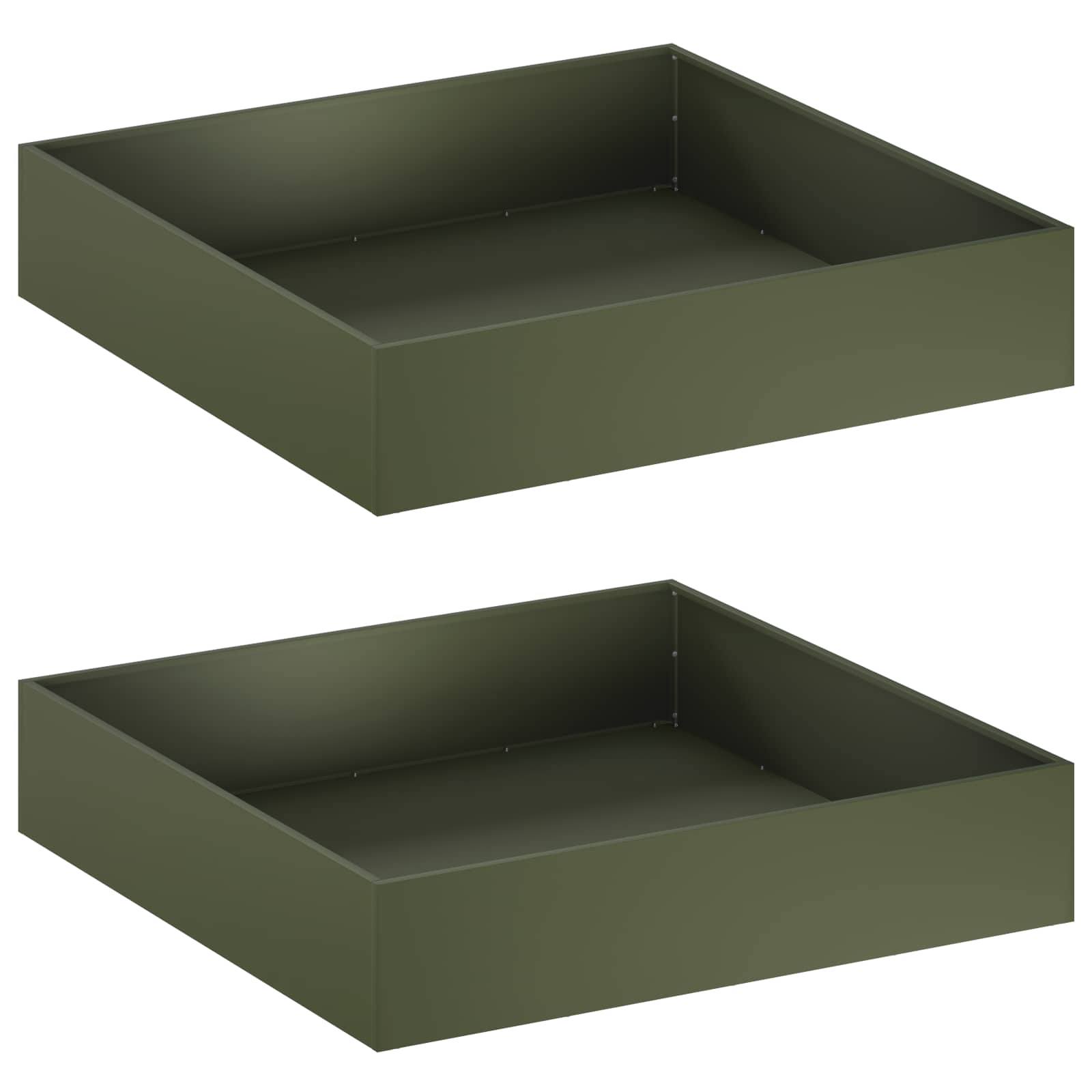 Maison Exclusive - Garten-pflanzgefäß 2 Stk. Olivgrün 80 X 80 X 2