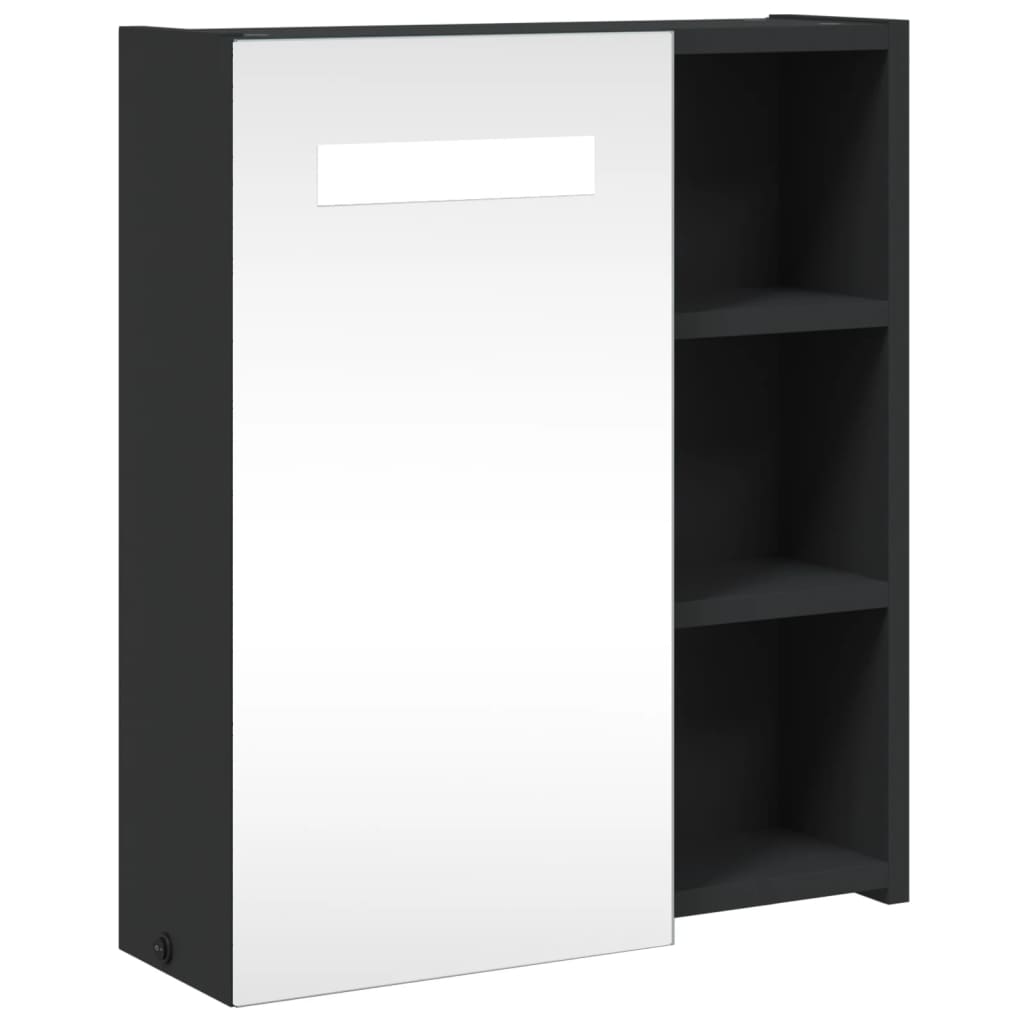 Maison Exclusive - Spiegelschrank Mit Led-beleuchtung Schwarz 45x