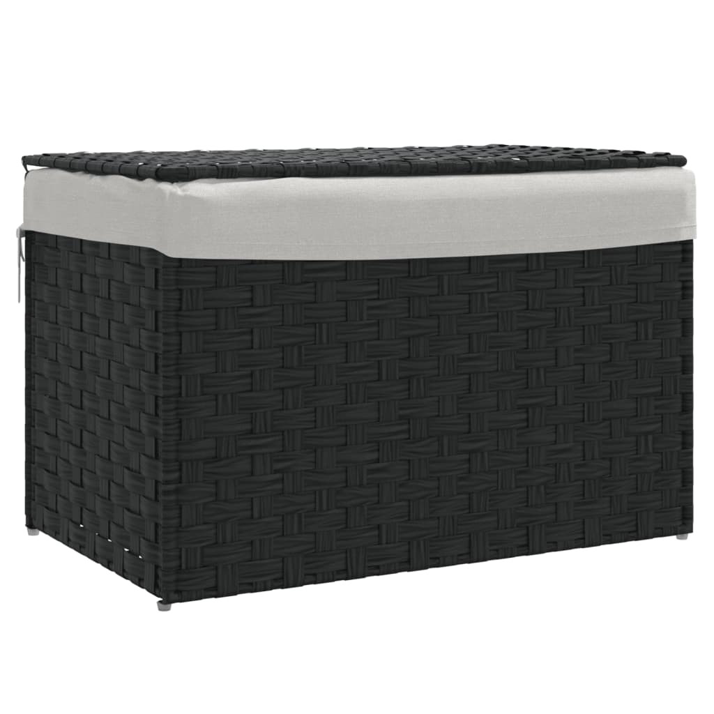 Maison Exclusive - Wäschekorb Mit Deckel Schwarz 55,5x35x34 Cm Po