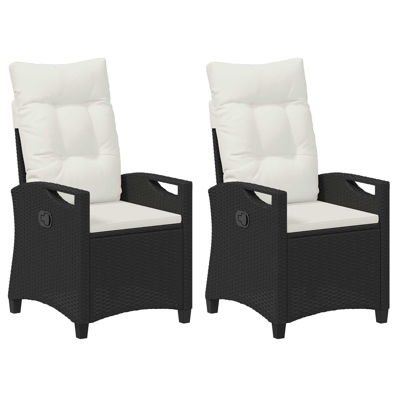 Maison Exclusive - Gartenstuhl 2 Stk. Schwarz Und Creme Stahl Und