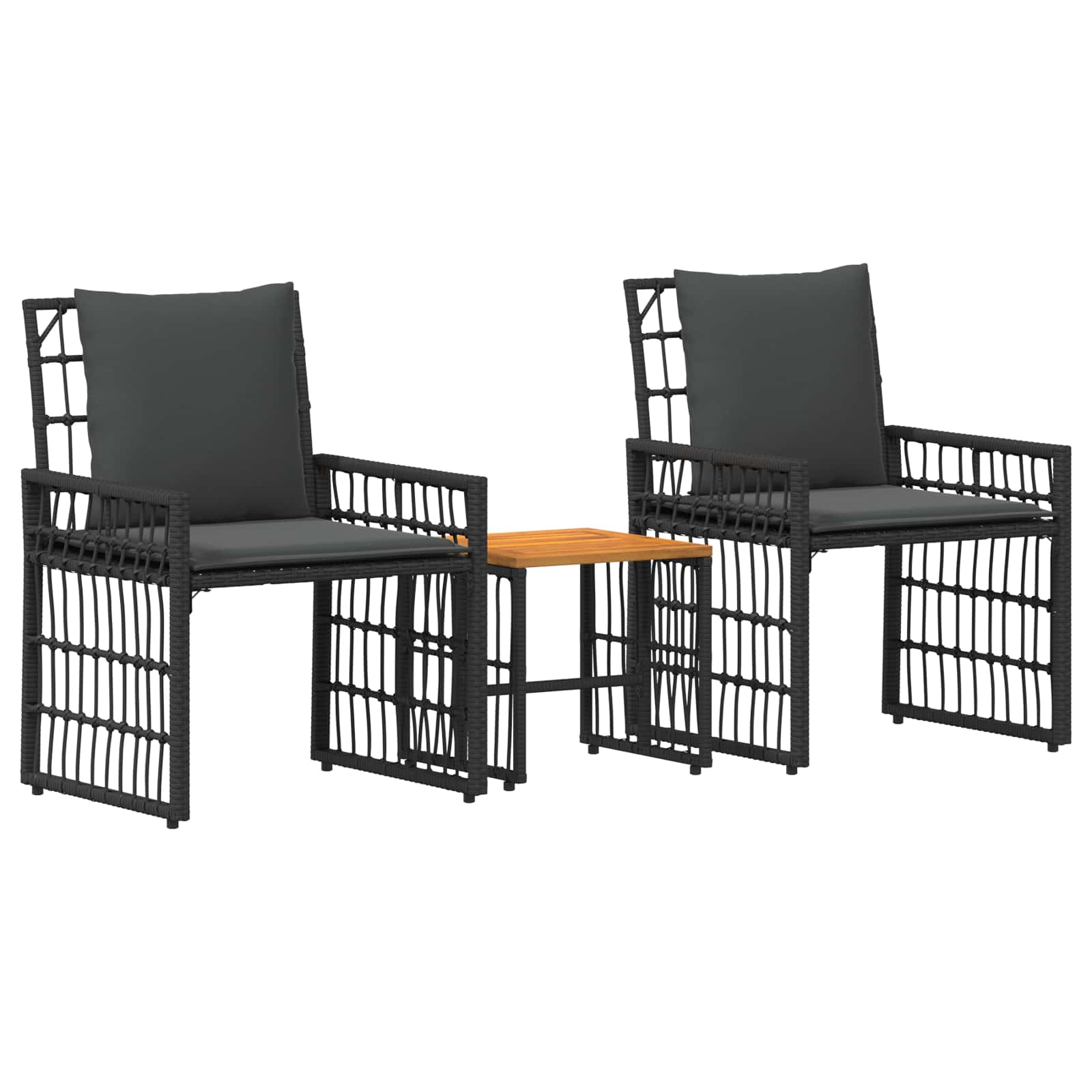 Maison Exclusive - Gartenmöbel Set 3 Stk. Schwarz Und Dunkelgrau